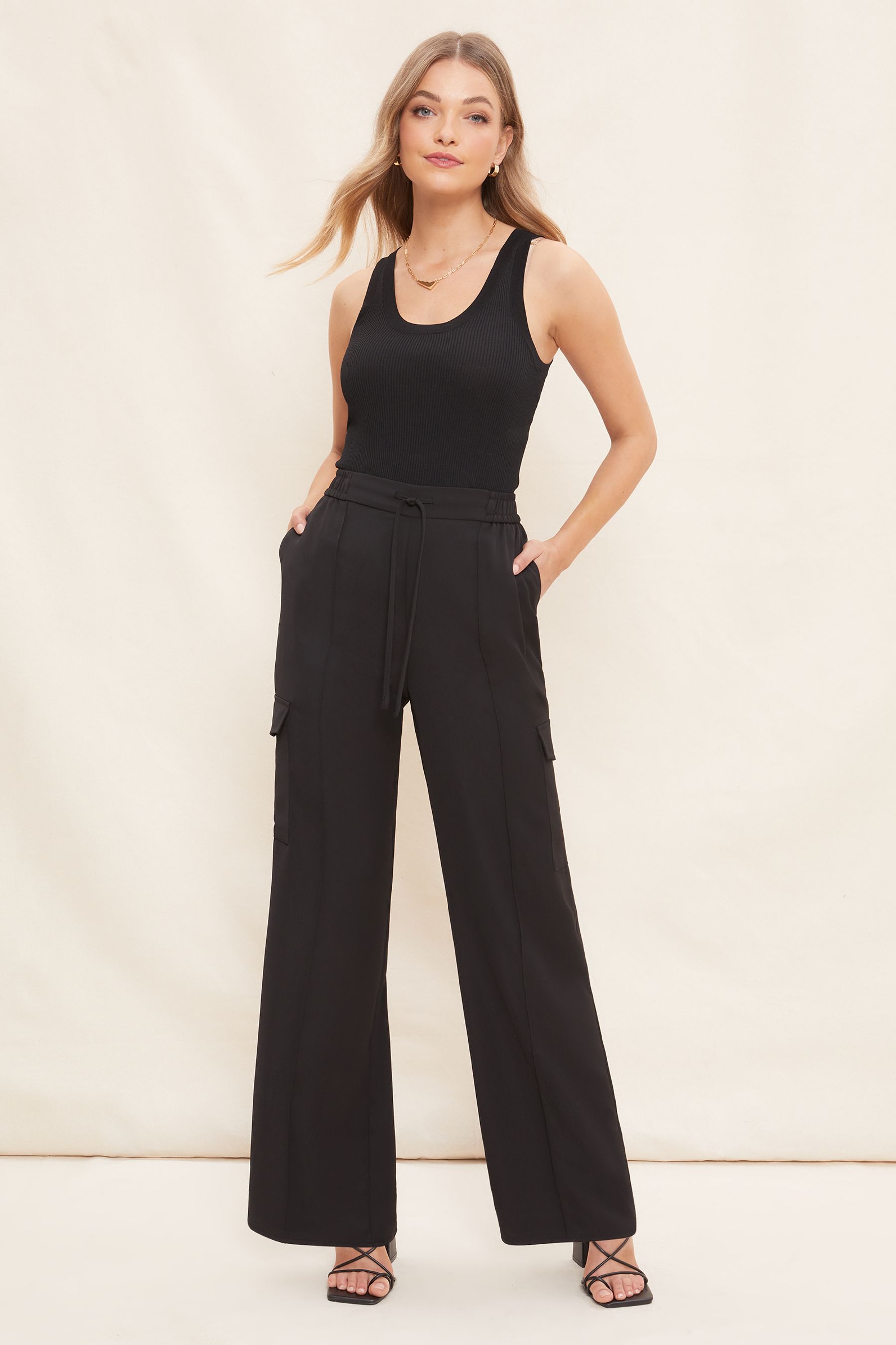 Buy Friends Like These Black Cargo Pocket Belted Trousers from Next Ireland