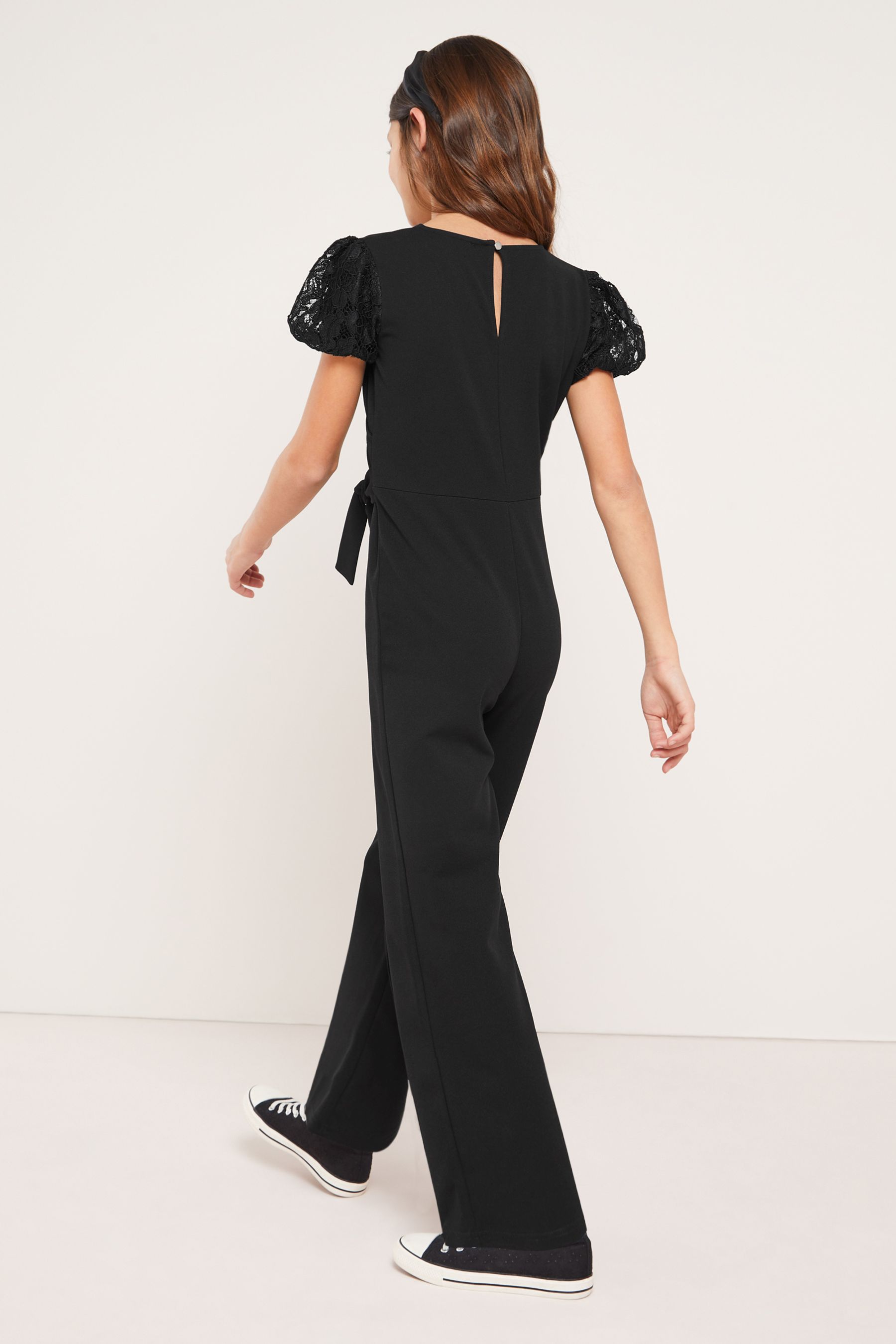 Buy Lipsy Black Puff Sleeve Wrap Jumpsuit from Next Ireland