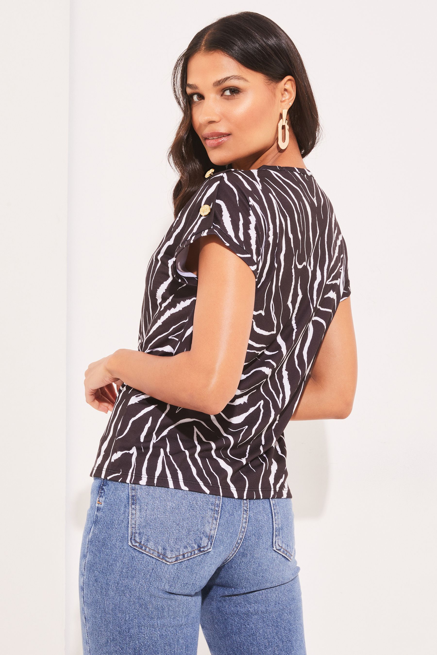 Buy Lipsy Animal Print Round Neck T Shirt from the Next UK online shop
