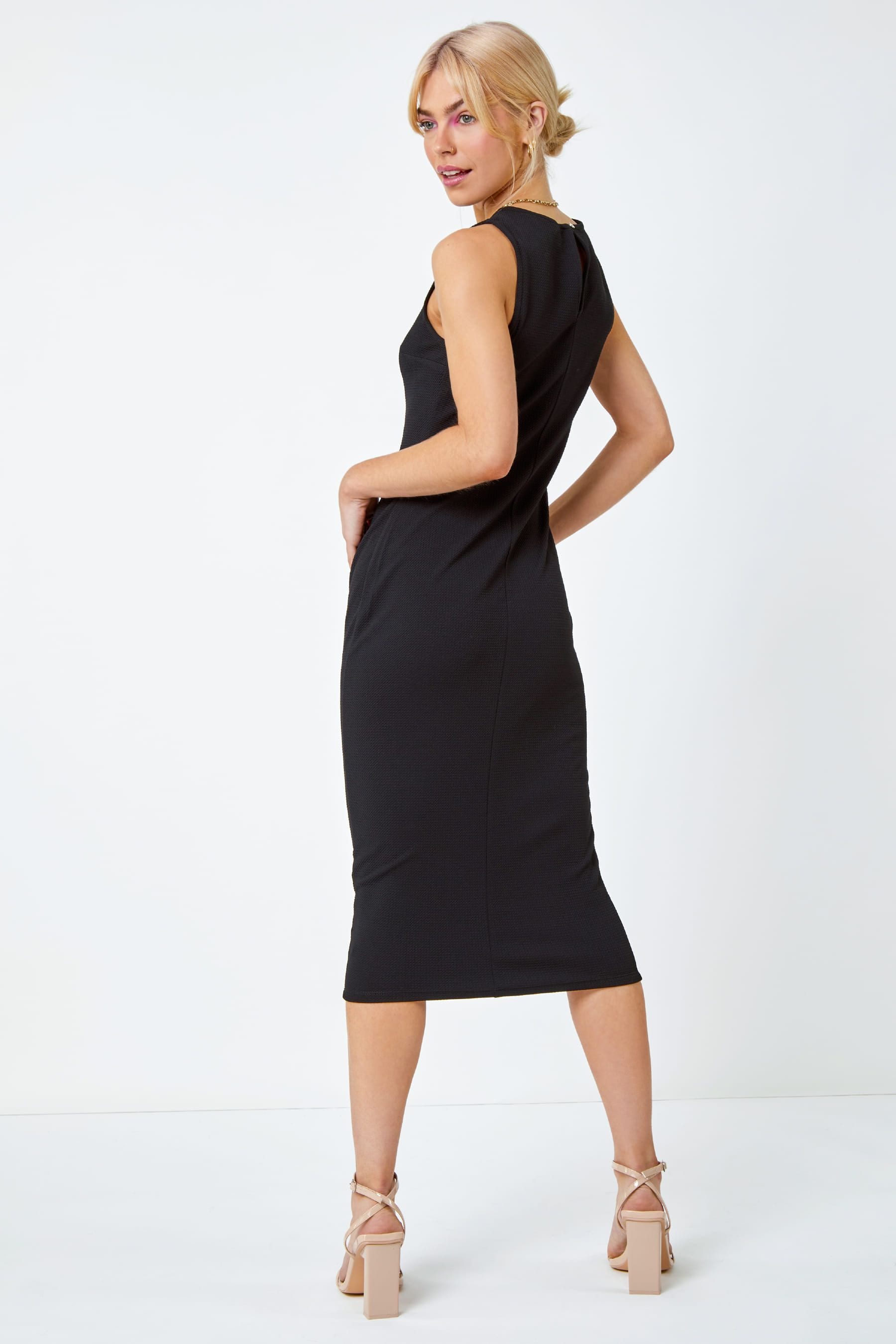 Buy Dusk Black Sleeveless Midi Stretch Dress from the Next UK online shop