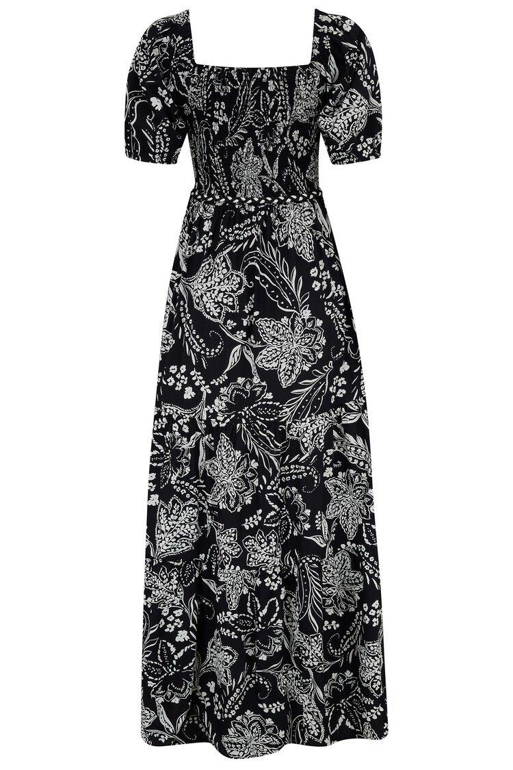 Pour Moi Black Sadie Shirred Bodice Woven Short Sleeve Maxi Dress - Image 1 of 1