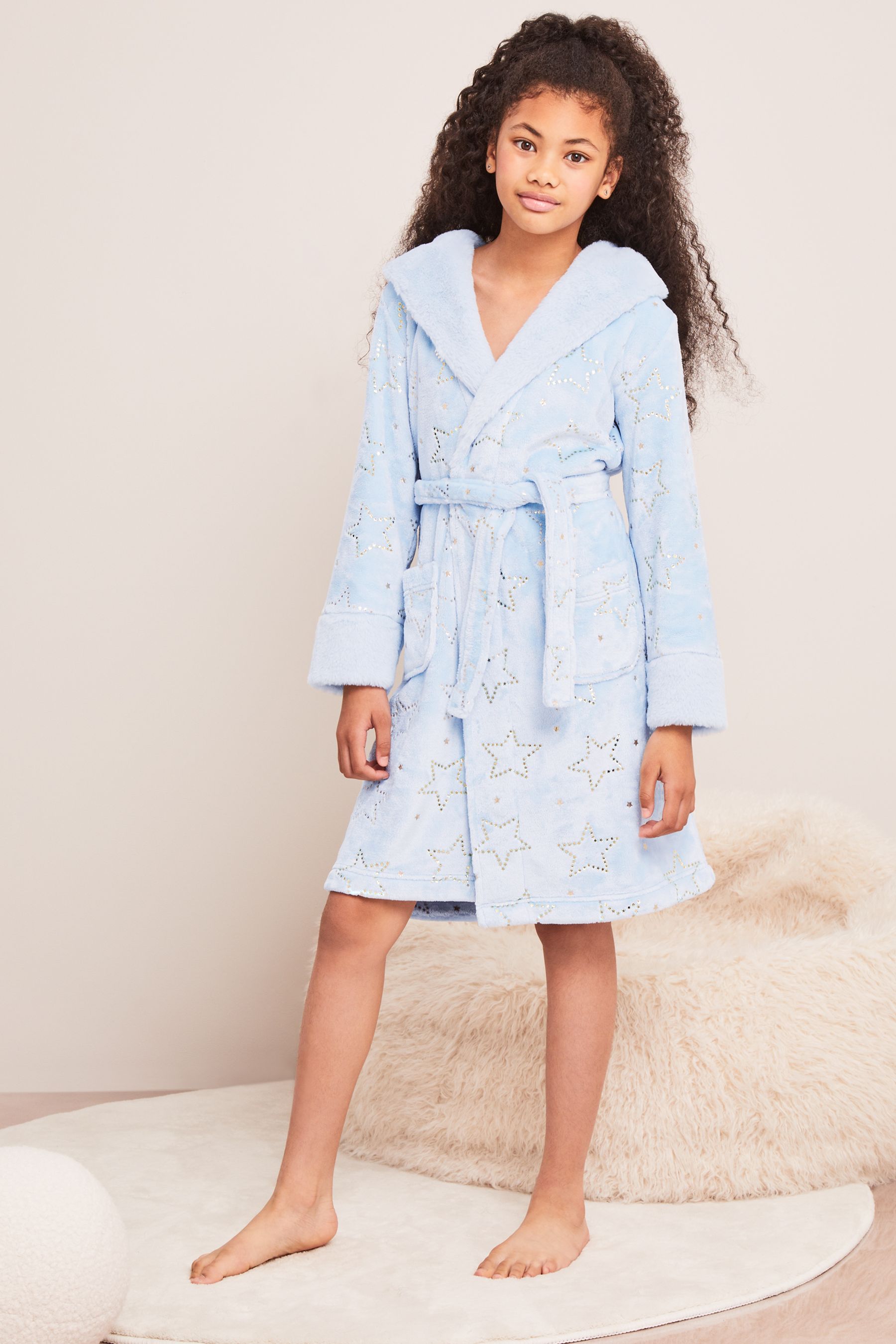Buy Lipsy Blue Cosy Fleece Dressing Gown from Next Ireland