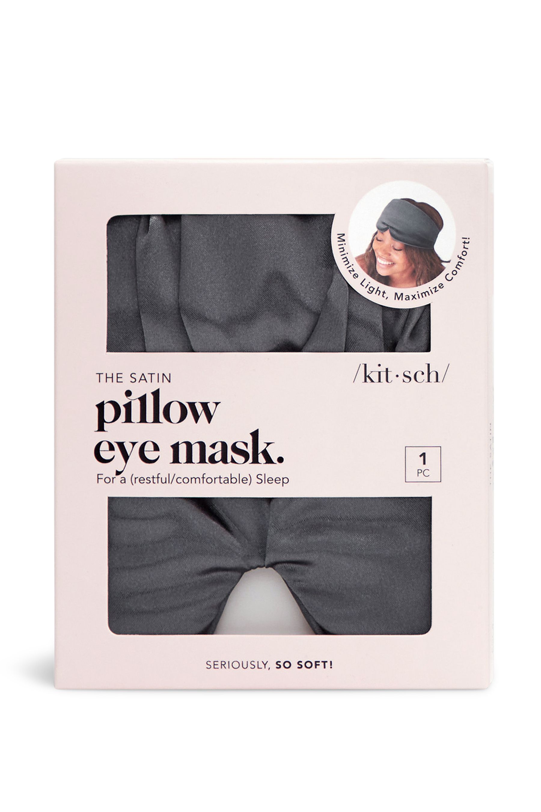 Buy Kitsch Satin Pillow Eye Mask in Charcoal from the Next UK online shop