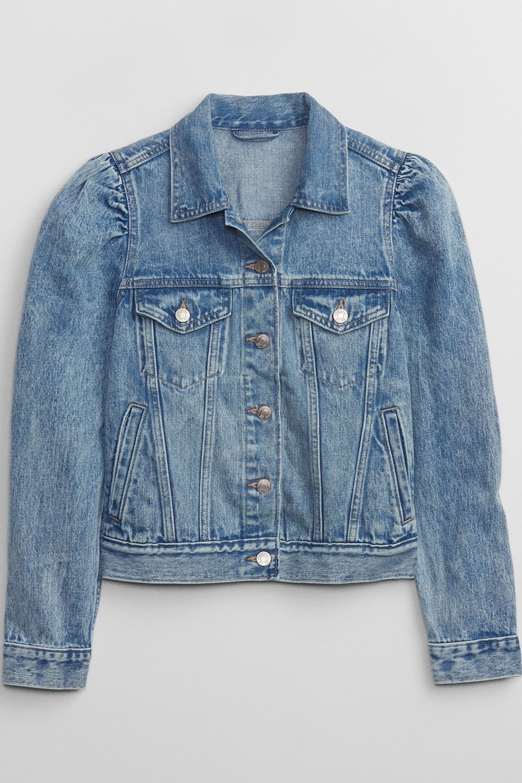 Buy Gap Blue Puff Sleeve Icon Denim Jacket from the Next UK online shop