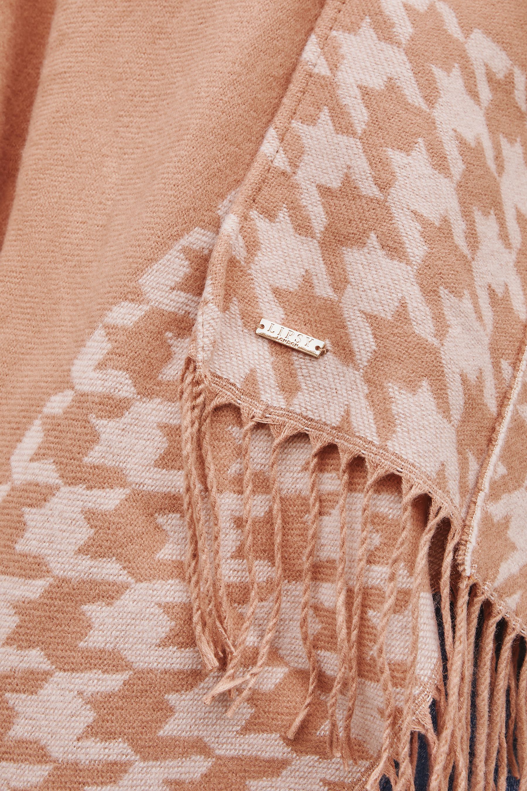 Buy Lipsy Camel Super Soft Cosy Dogtooth Printed Cape from Next United