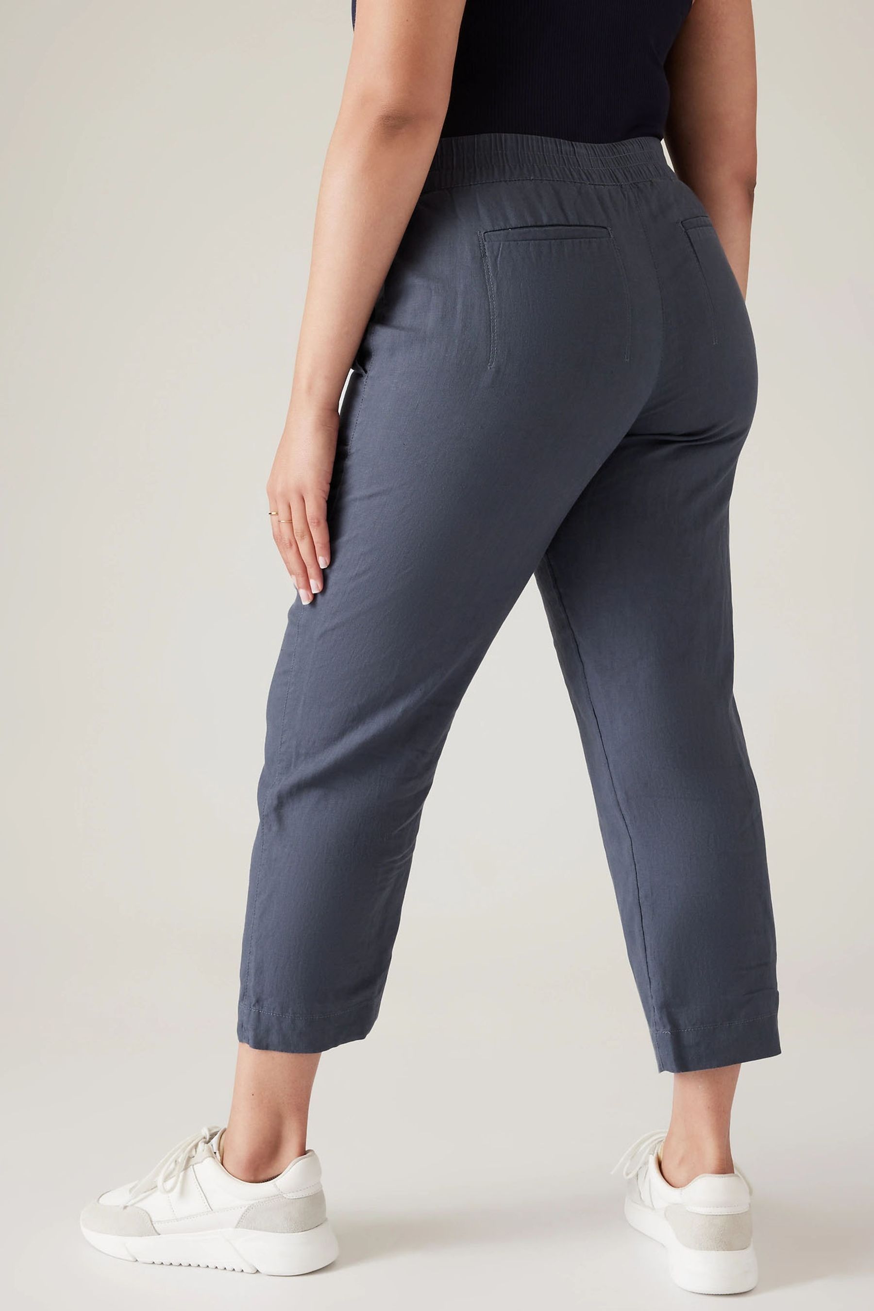 Buy Athleta Blue Voyager Linen Trousers from the Next UK online shop