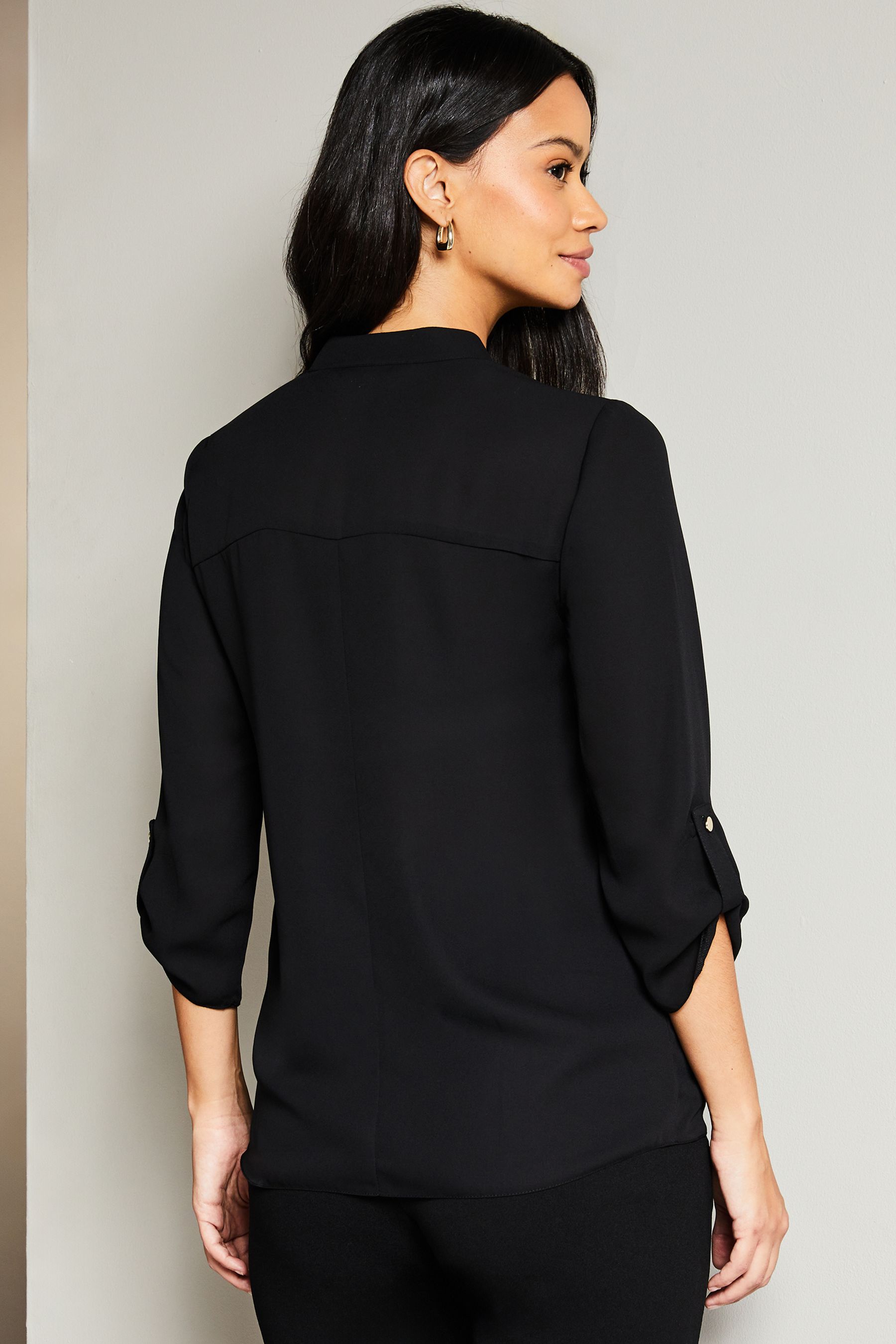 Buy Lipsy Black Zip Front Utility Pocket Blouse from Next Ireland