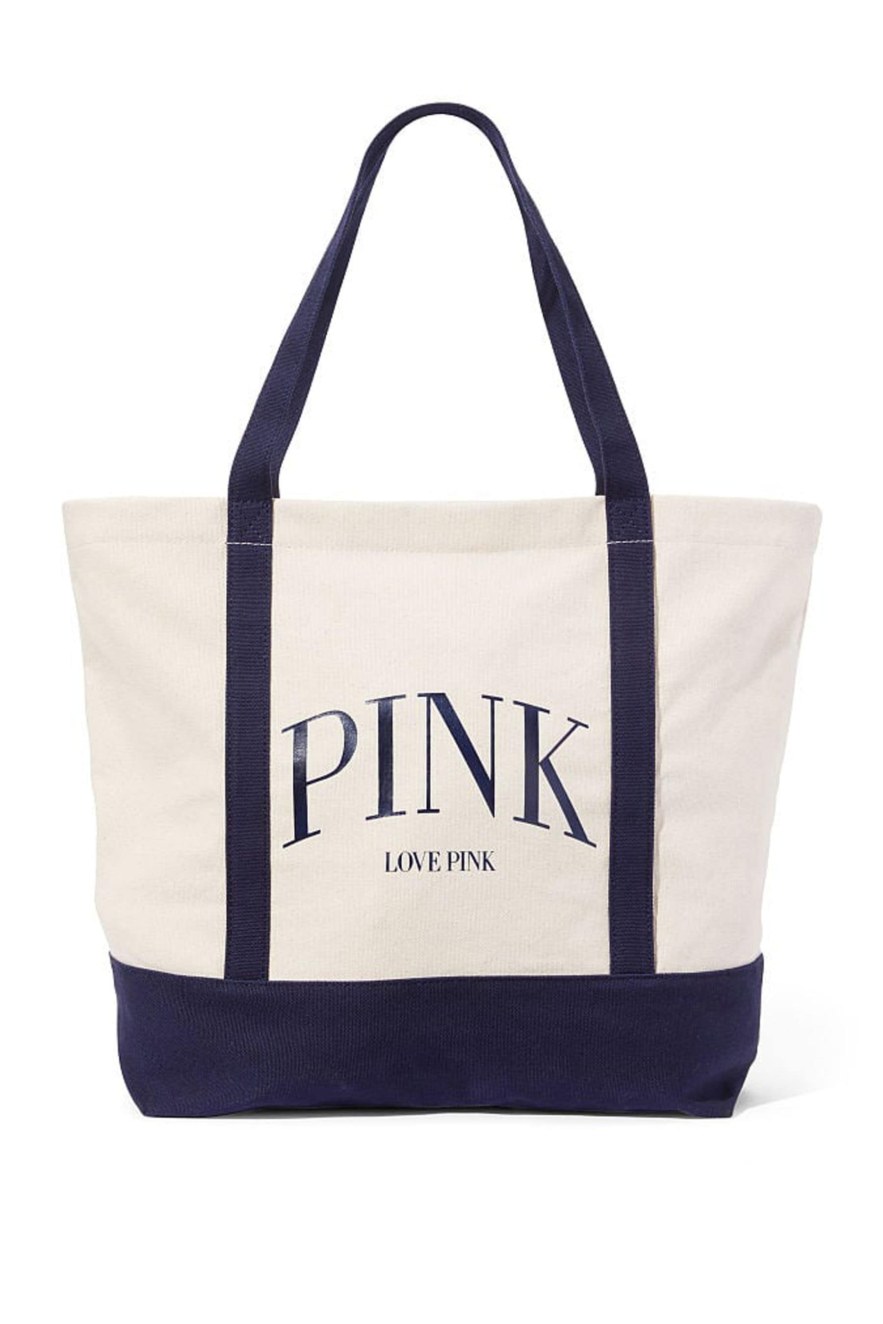 Victoria's secret pink canvas tote bag clearance