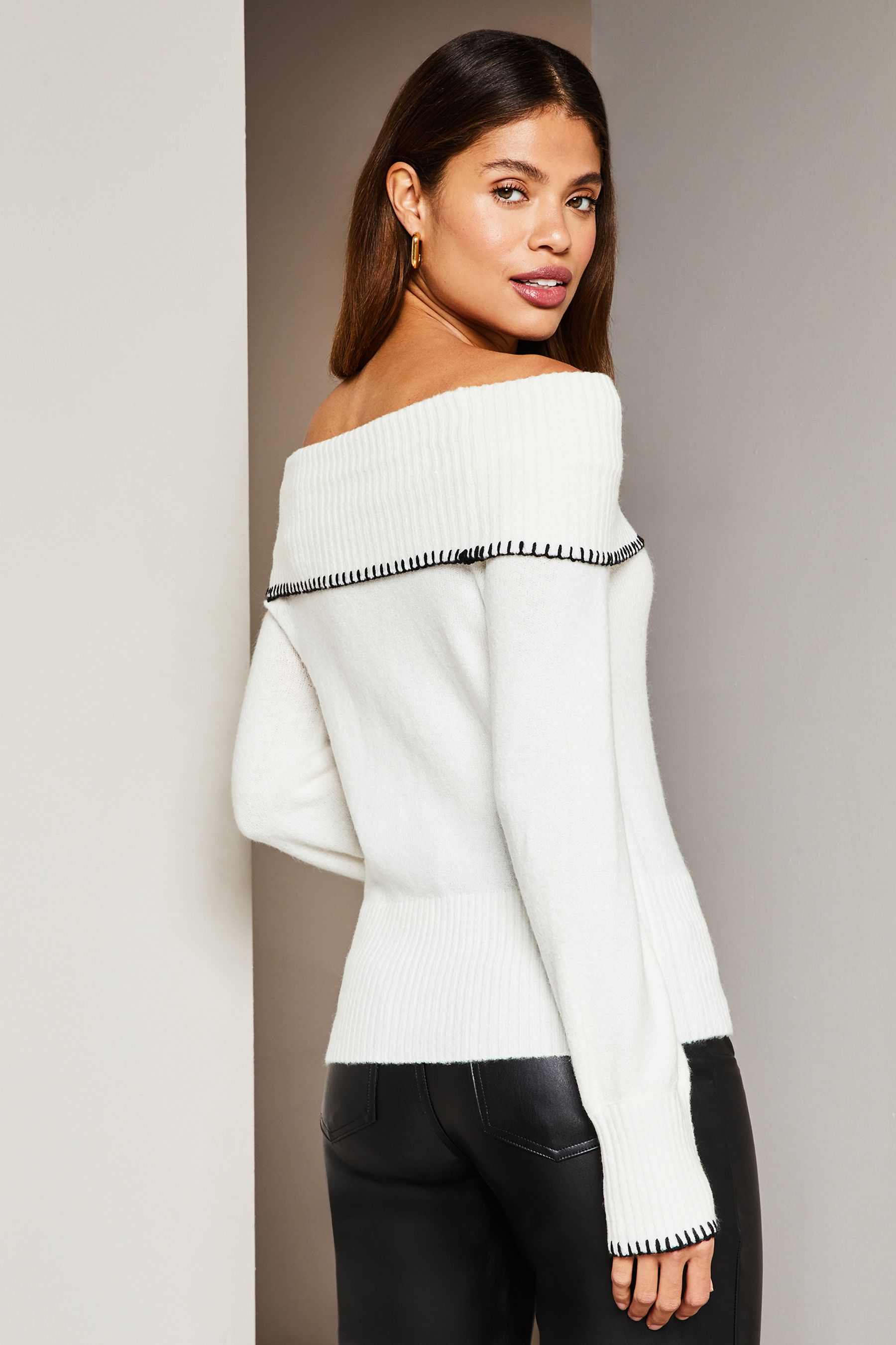 Buy Lipsy Bardot Whipstitch Knitted Jumper from Next Malta