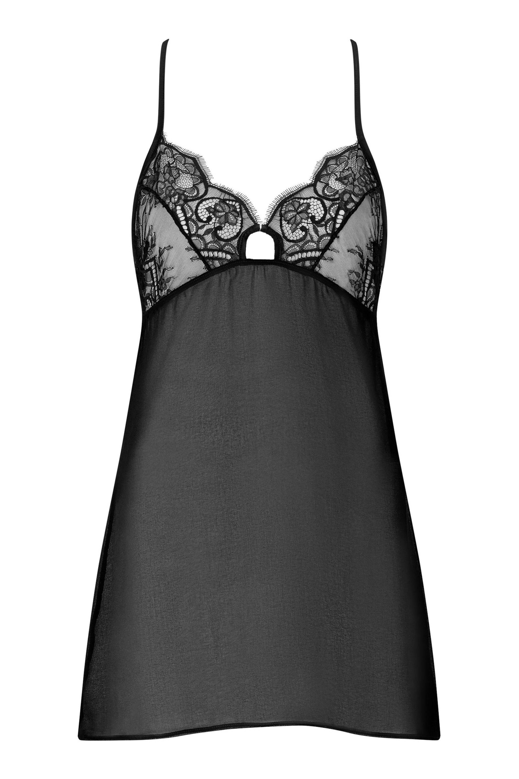 Buy Ann Summers Idyllic Lace Babydoll Black Chemise Nightie from the ...