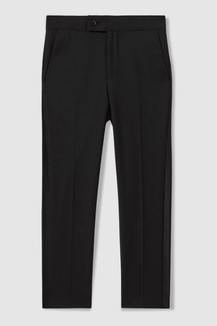 Reiss Black Knightsbridge T 3-9 yrs Tuxedo Satin Stripe Trousers - Image 1 of 1