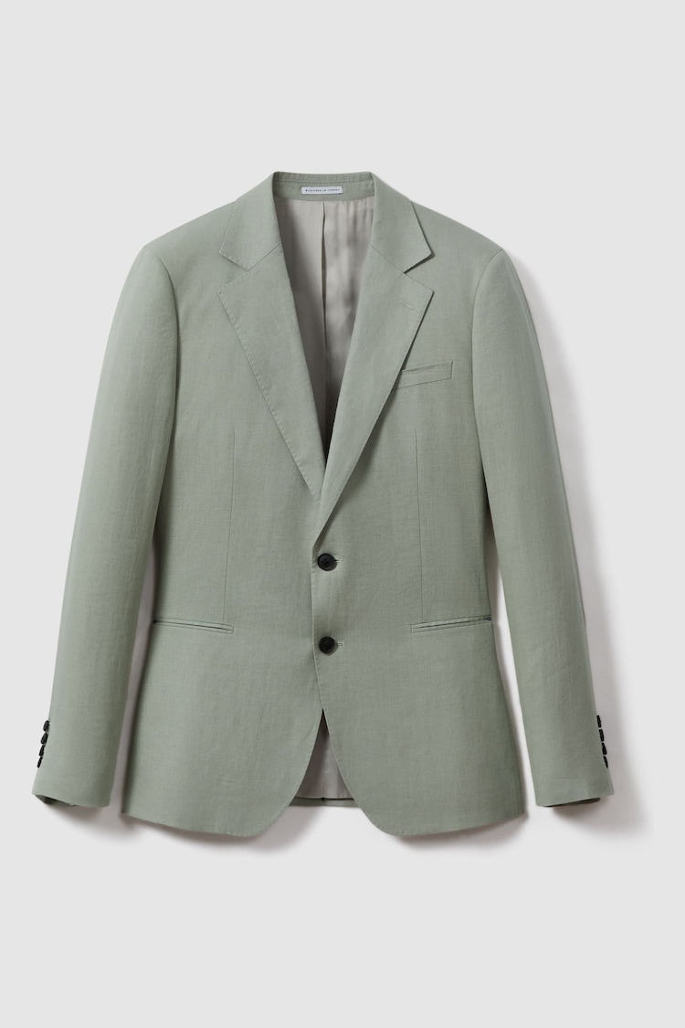 Reiss Apple Kin Single-Breasted Linen Suit Blazer Slim Fit - Image 1 of 1