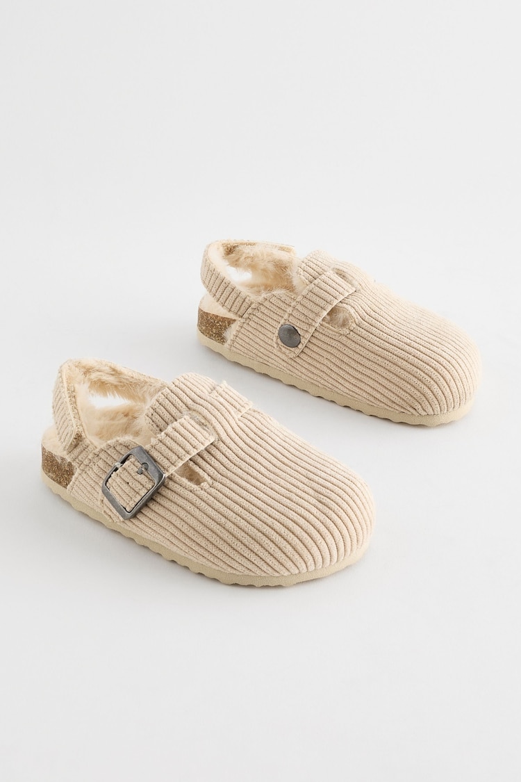 Neutral Corduroy Corkbed Slippers - Image 1 of 1