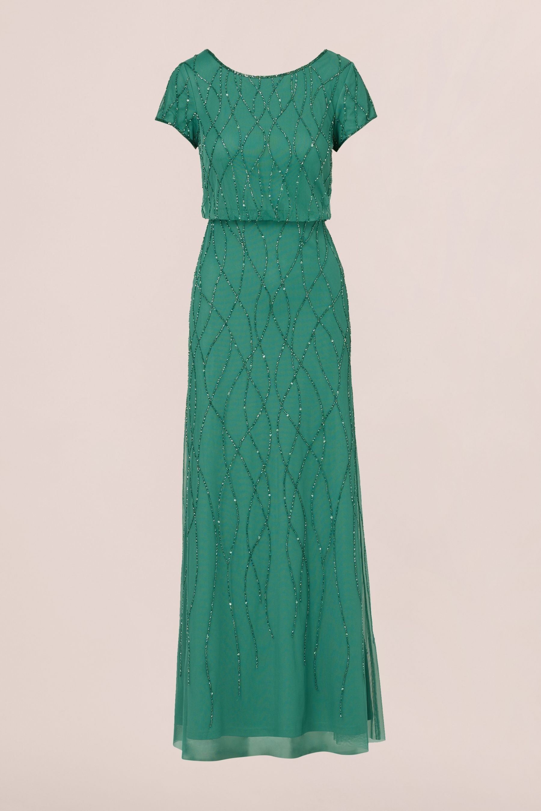 Buy Adrianna Papell Green Long Beaded Dress from the Next UK online shop
