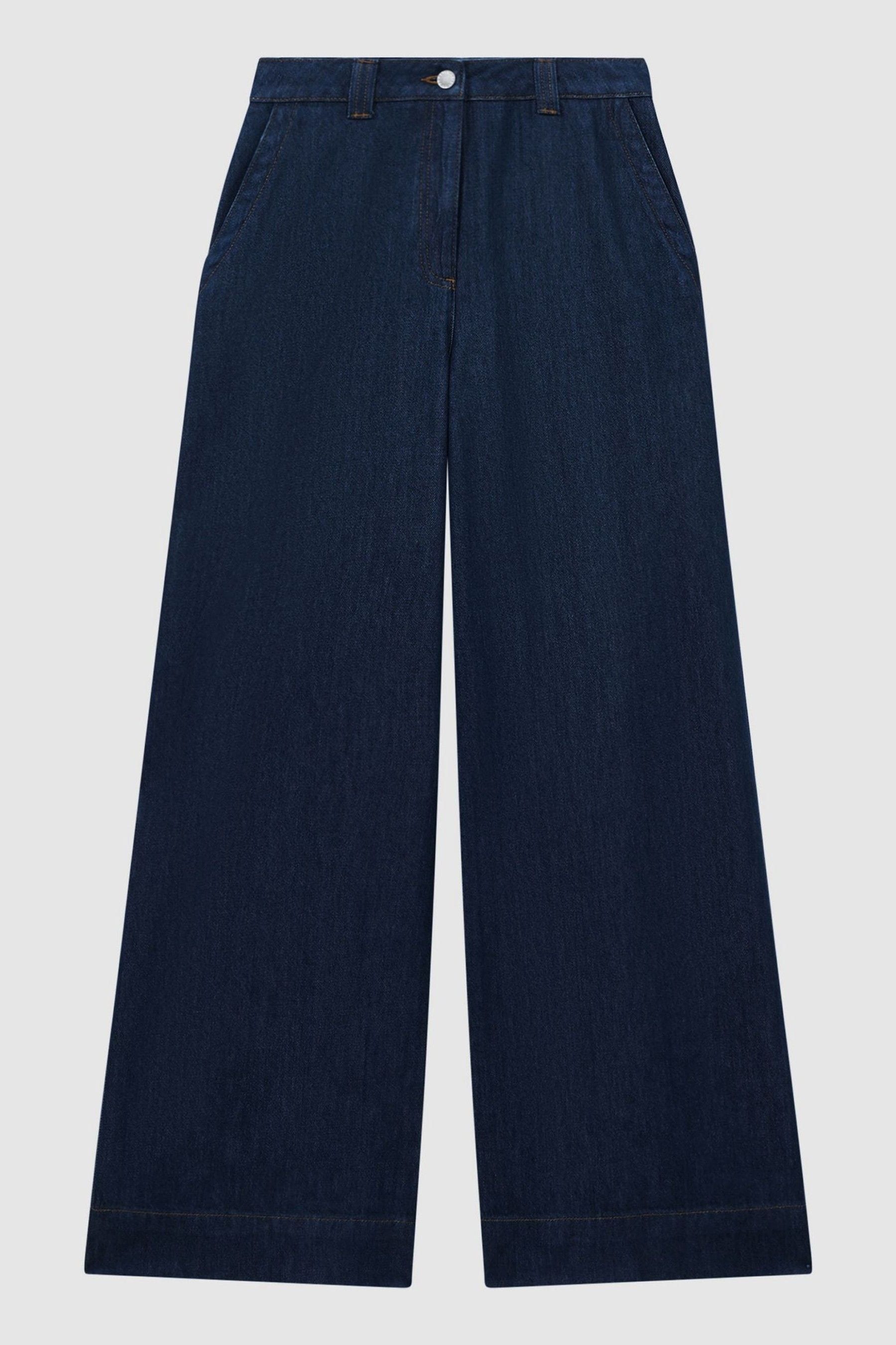 Buy Reiss Dark Blue Olivia Wide Leg Contrast Stitch Jeans from the Next ...