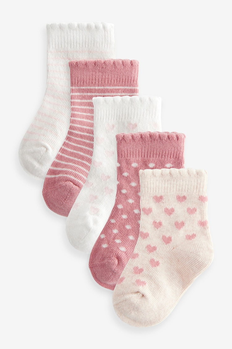 Pink/Herzen/Streifen - Babysocken im 5er-Pack (0 M.–2 J.) - Bild 1 von 1 Pink/Herzen/Streifen - Babysocken im 5er-Pack (0 M.–2 J.) - Bild 1 von 1