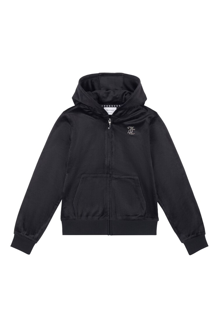 Juicy Couture Black Diamanté Zip Through Hoodie - Image 1 of 1
