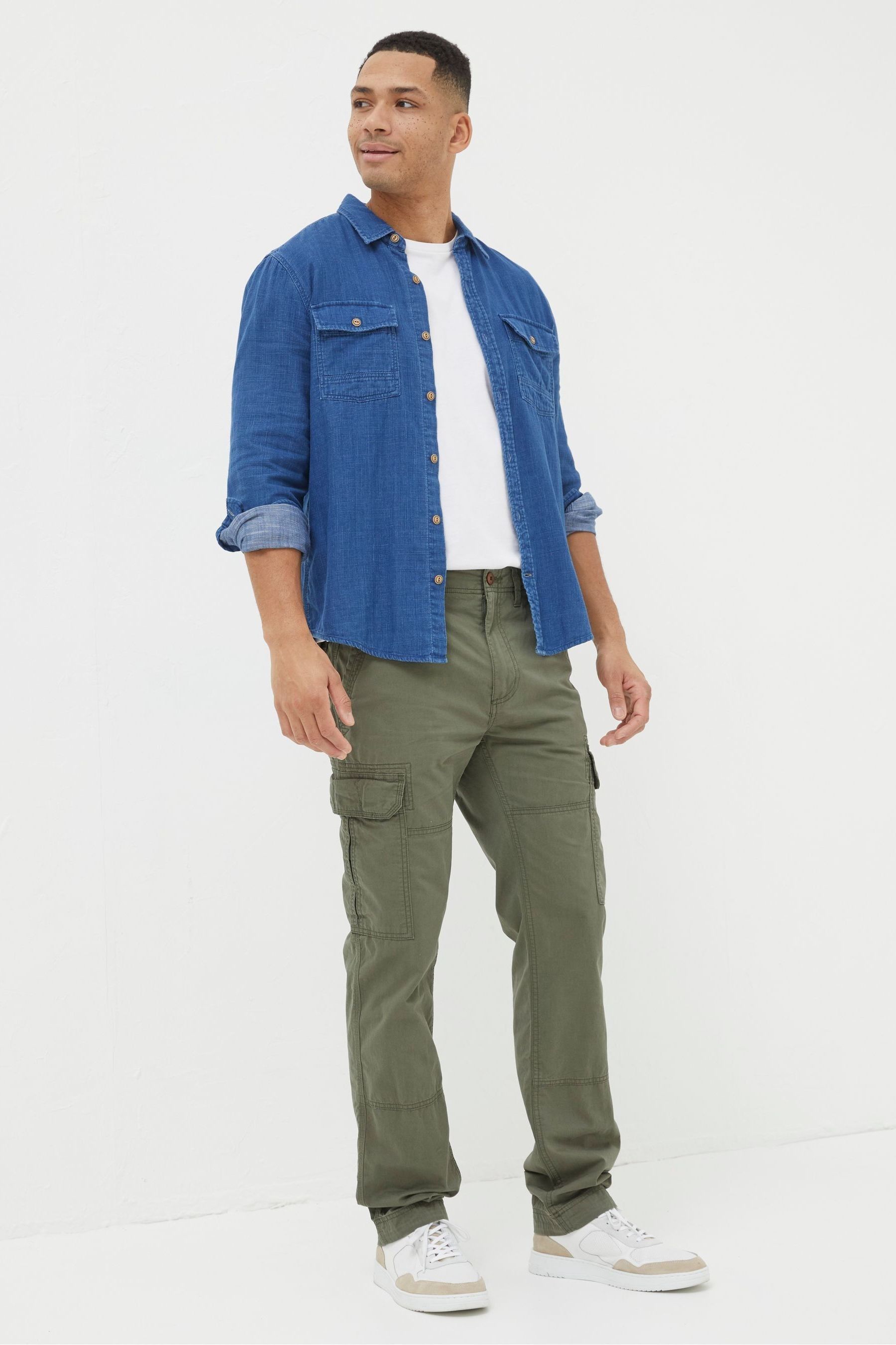 Buy FatFace Green Corby Straight Cargo Trousers from the Next UK online ...