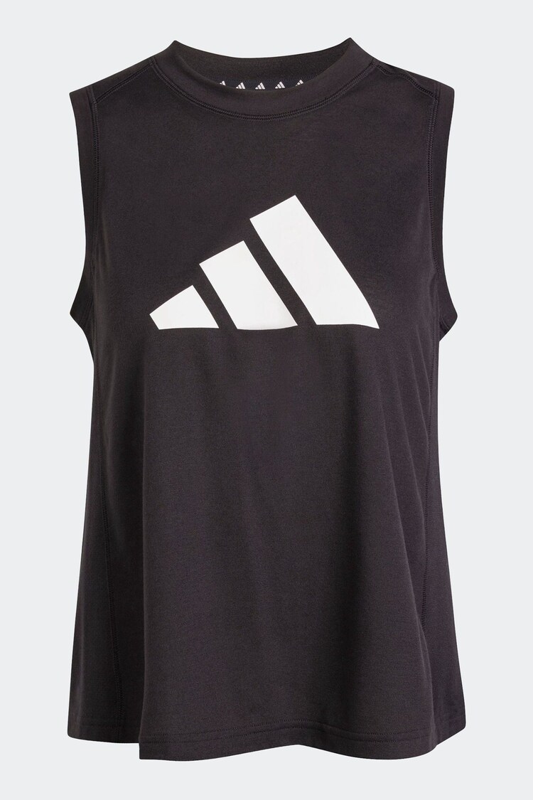 Negro - Camiseta básica de entrenamiento sin mangas con logo grande de adidas - Imagen 1 de 1