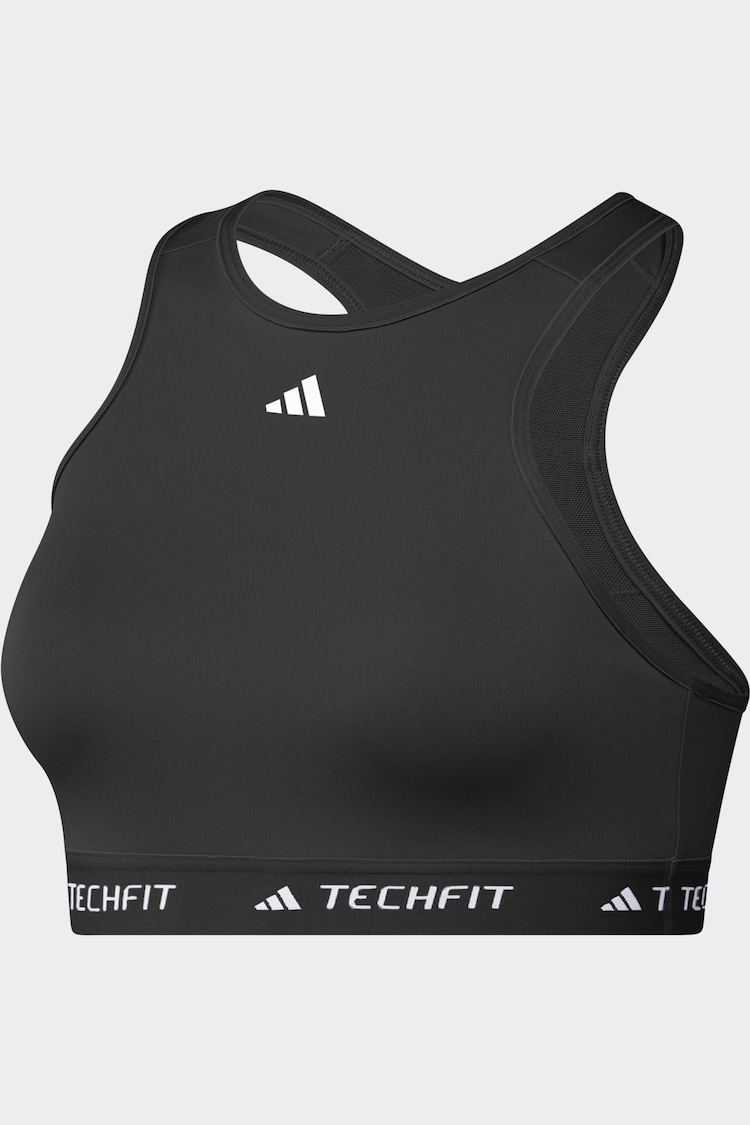 adidas Black Techfit Power Impact Medium Support Sports Bra - Image 1 of 1