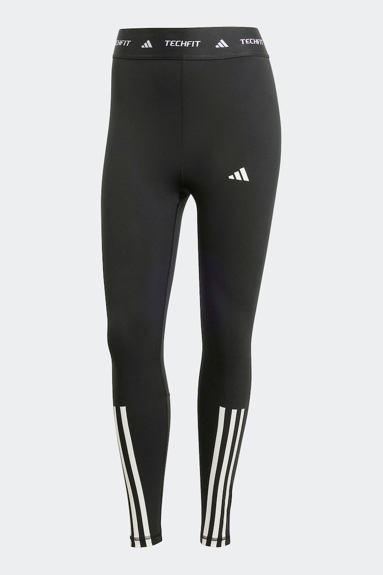 adidas Black Techfit 3 Stripe 7/8 Leggings - Image 1 of 1