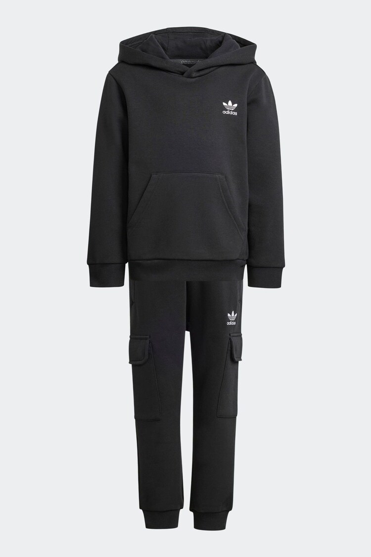 أسود - طقم من هودي وبنطلون رياضي من adidas Originals - صورة 1 من 1