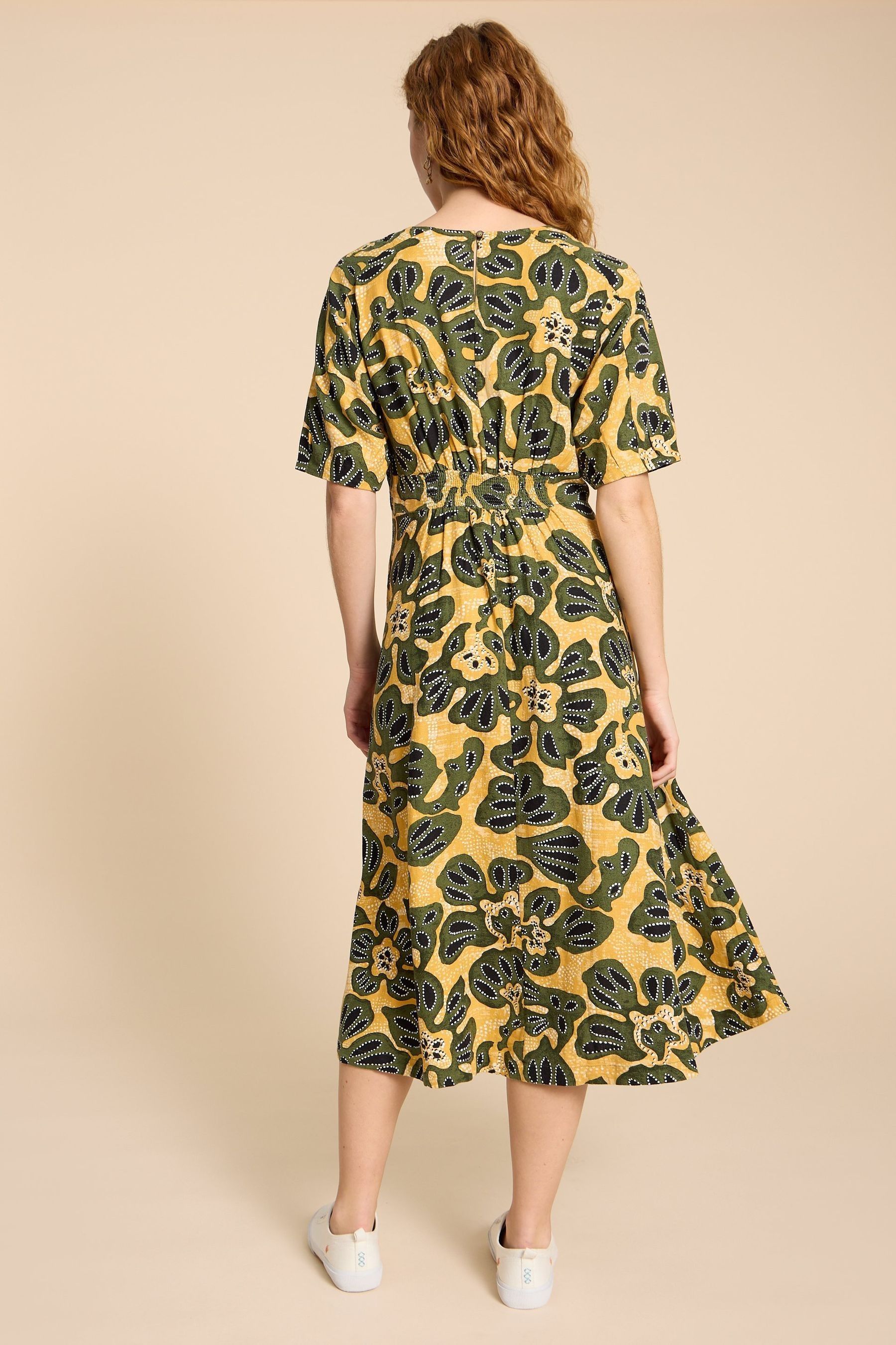 Buy White Stuff Yellow Kate Linen Blend Dress from the Next UK online shop