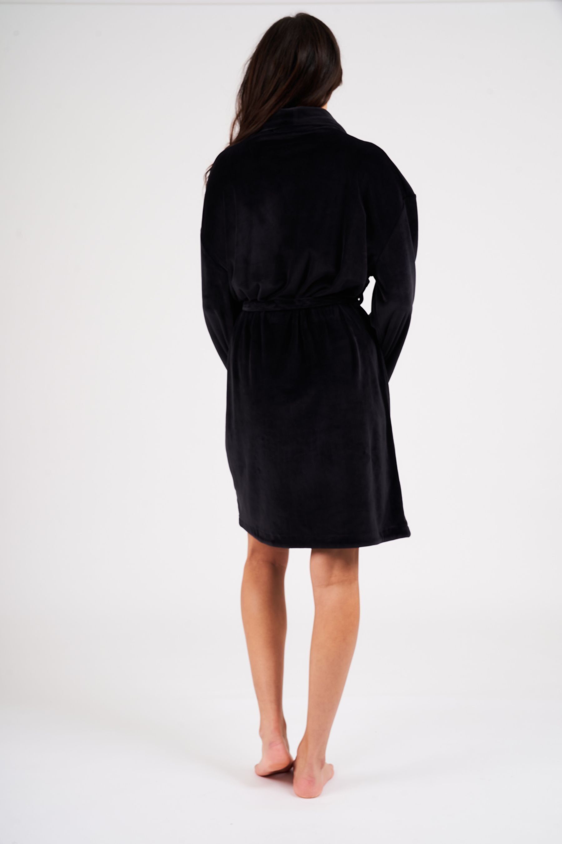 Buy Loungeable Black Supersoft Luxury Fleece Hooded Dressing Gown with