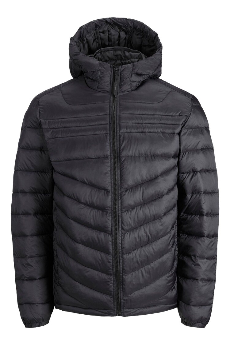 JACK & JONES Black Hooded Padded Jacket - Image 1 of 1