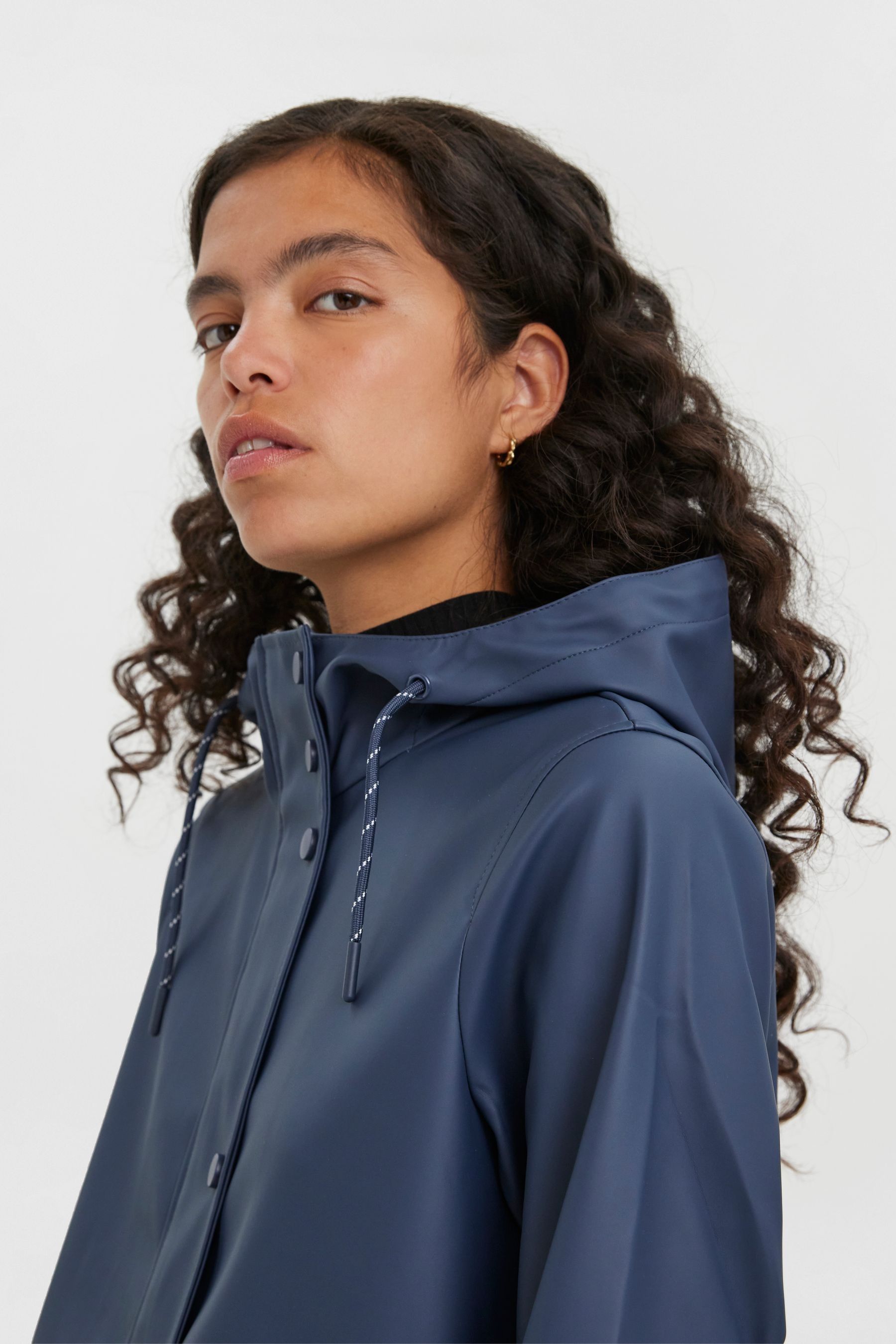 Buy VERO MODA Blue Hooded Rain Mac Jacket from Next Ireland