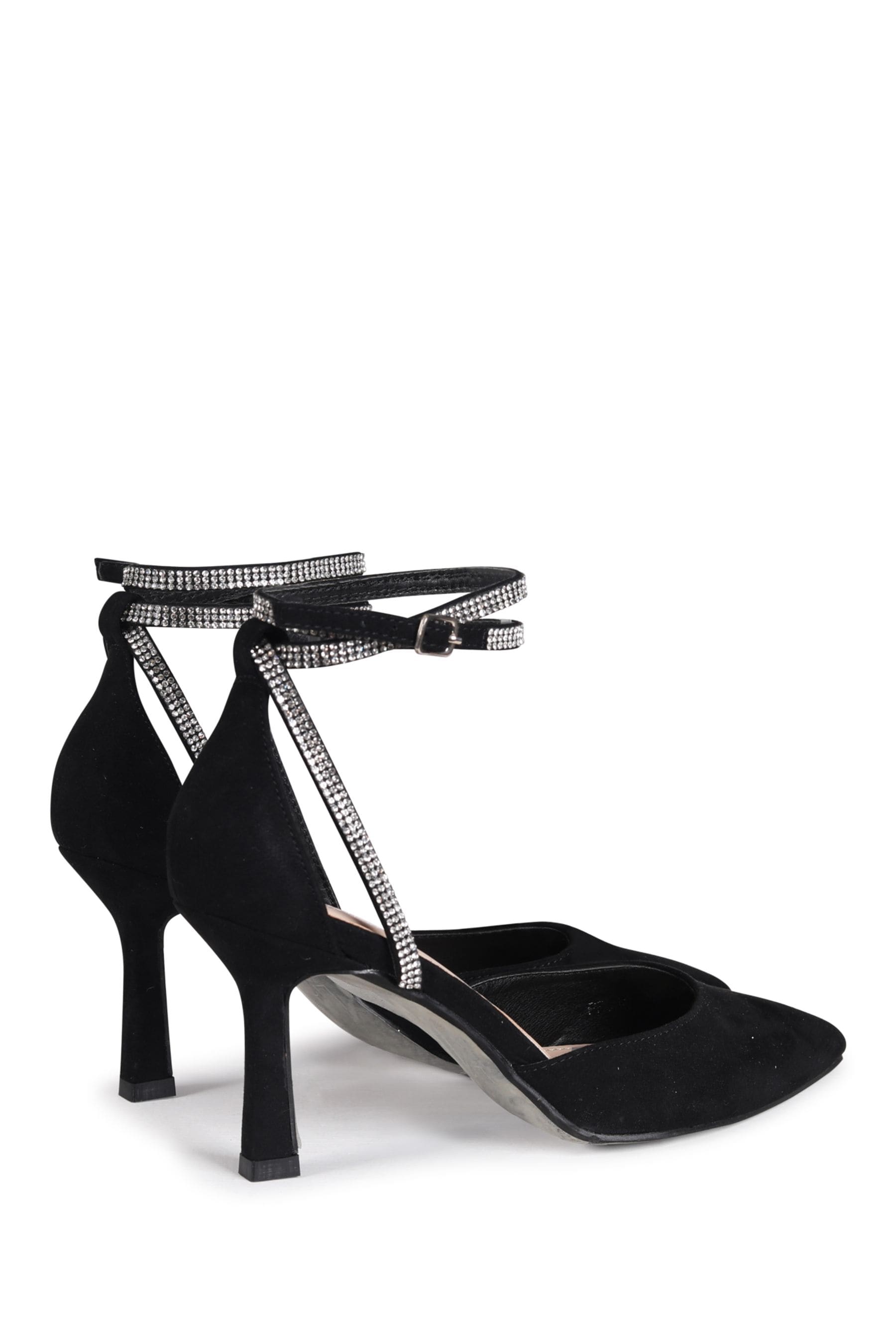Buy Linzi Black Pecan Pointed Mule With Embellished Wrap-Around Ankle ...