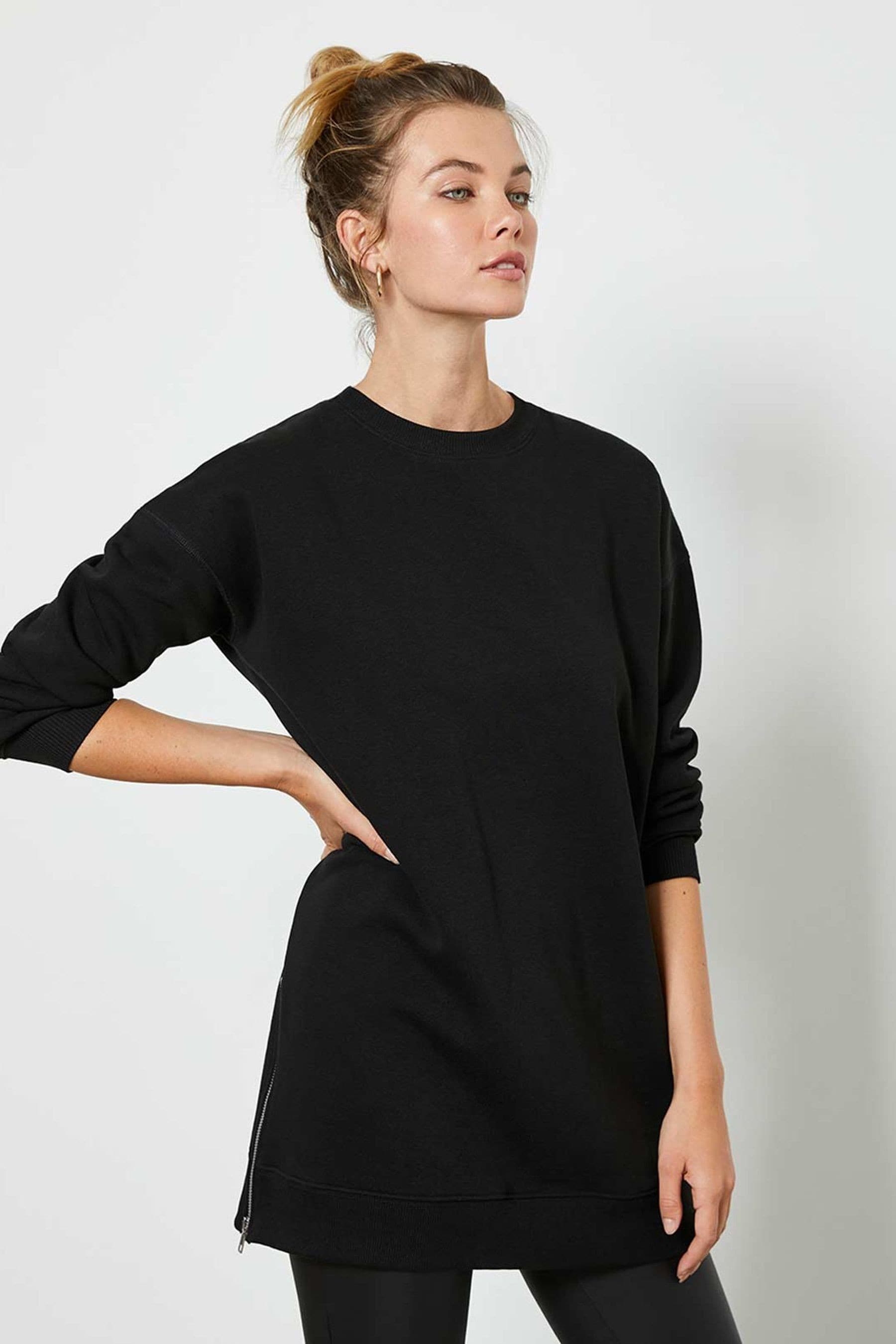 Buy Mint Velvet Black Long Zip Sweatshirt from the Next UK online shop