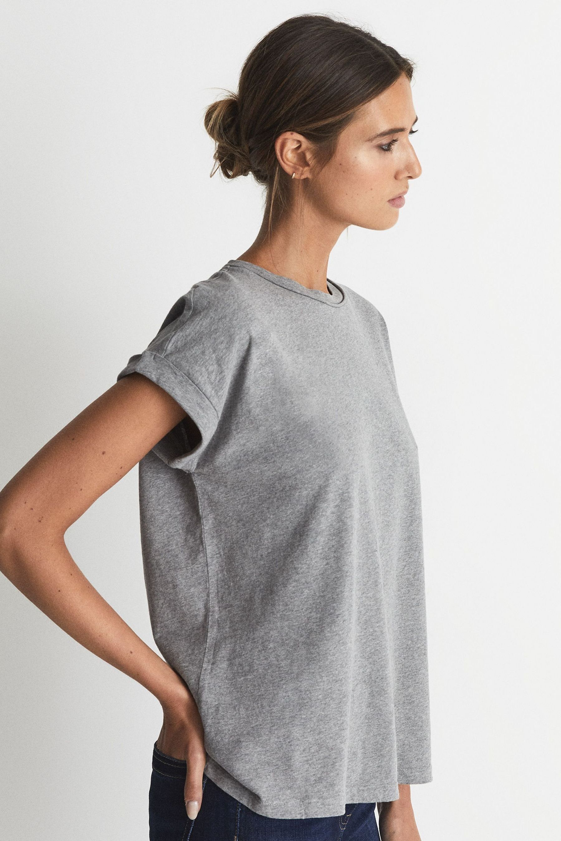 Buy Reiss Grey Reiss Marl Tereza Cotton-Jersey T-Shirt from the Next UK ...