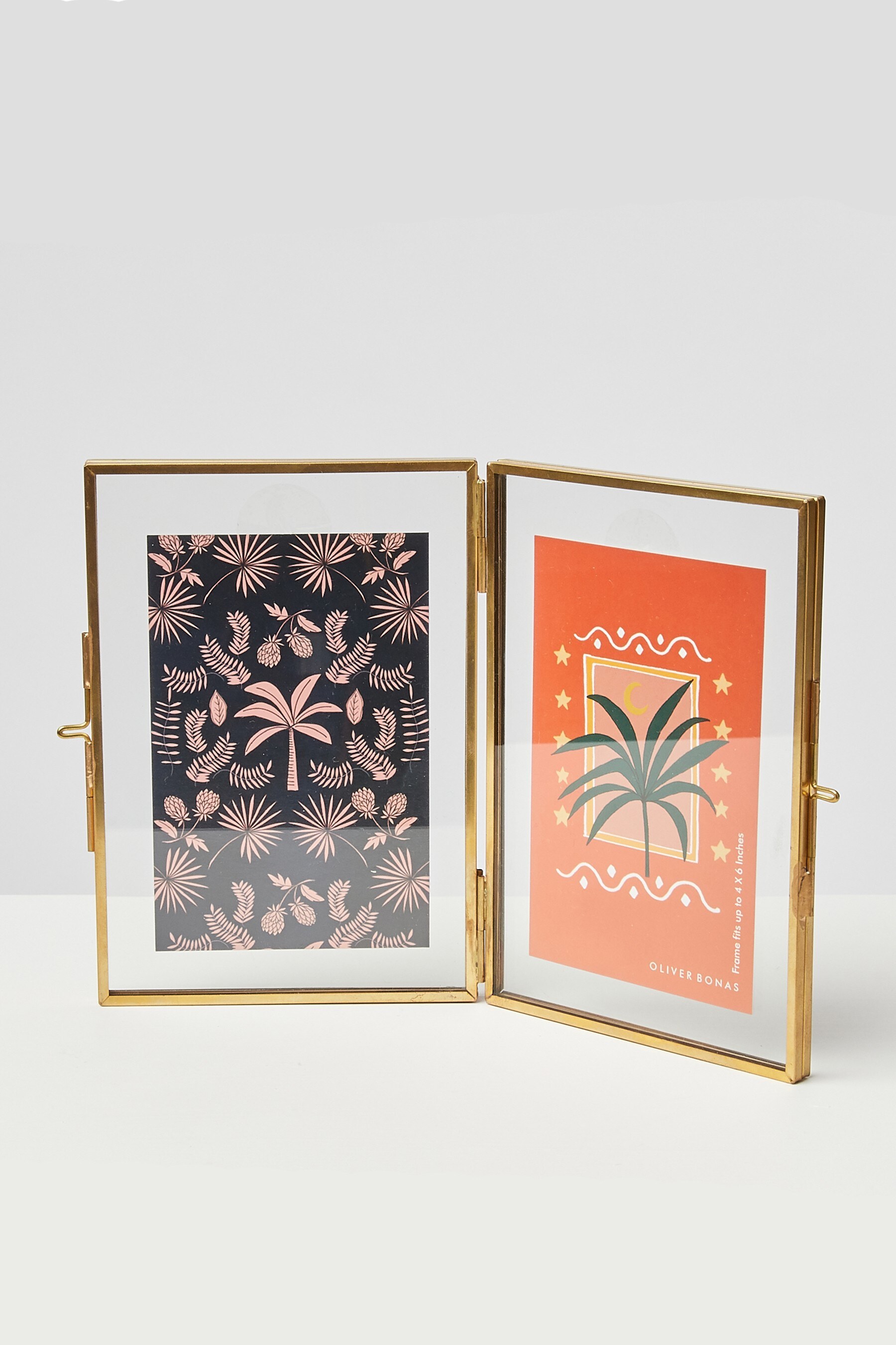 Buy Oliver Bonas Gold Glass Double 6x4 Inch Photo Frame from the Next