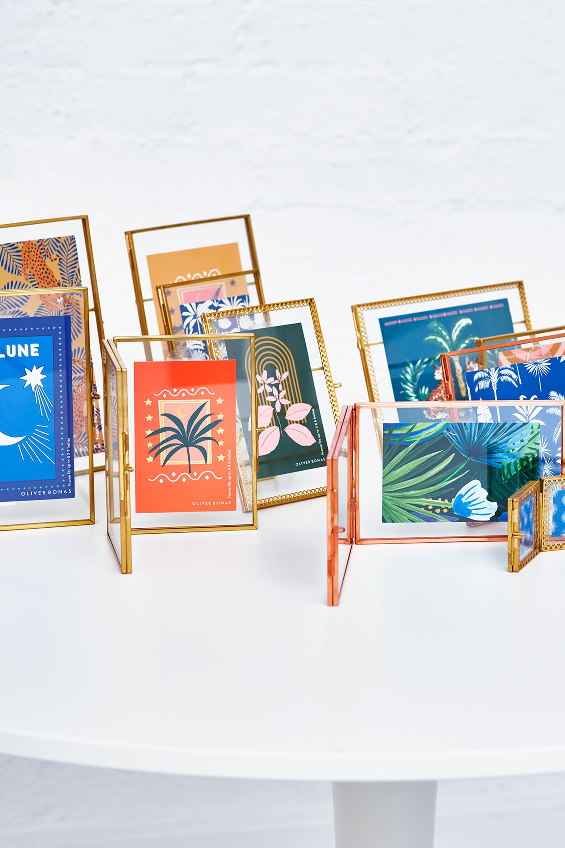 Buy Oliver Bonas Gold Glass Double 6x4 Inch Photo Frame from the Next