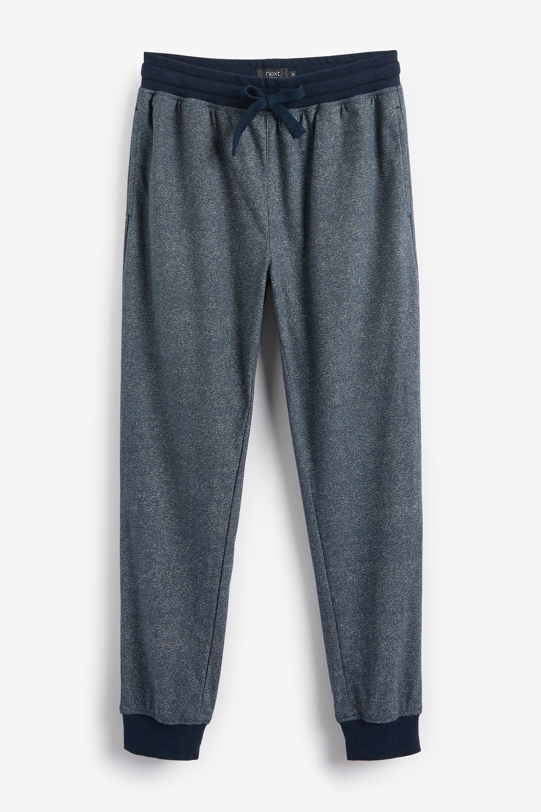 Buy Navy Blue Side Panel Motionflex Cosy Cuffed Pyjama Bottoms from Next Luxembourg