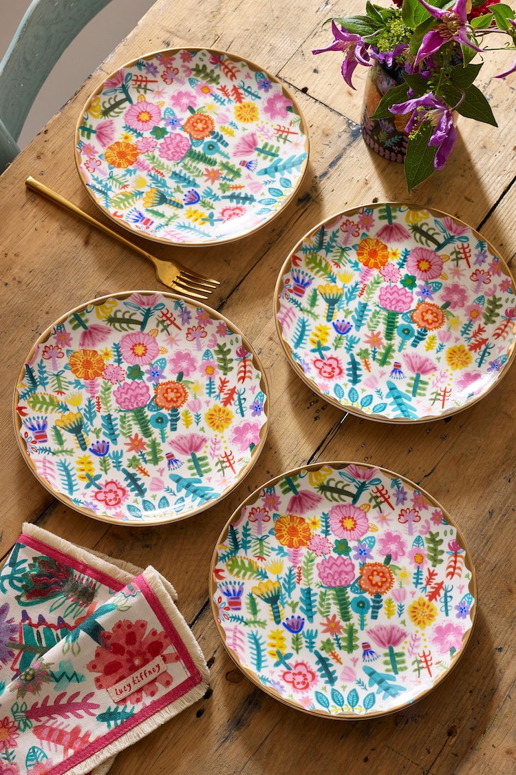 Lucy Tiffney x Next Set of 4 Multi Side Plates - Image 1 of 1