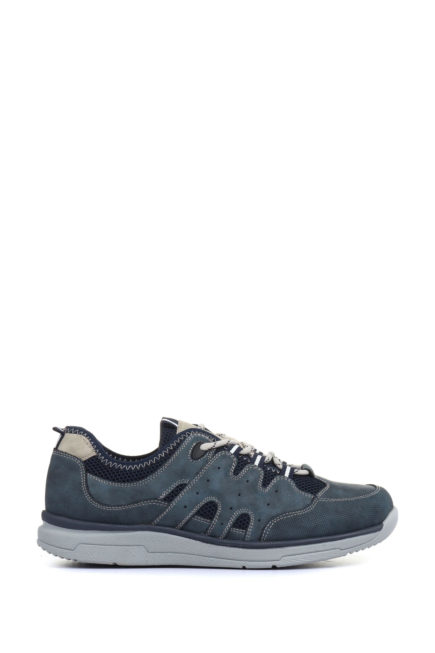 Buy Pavers Blue Mens Wide Fit LaceUp Trainers from the Next UK online shop