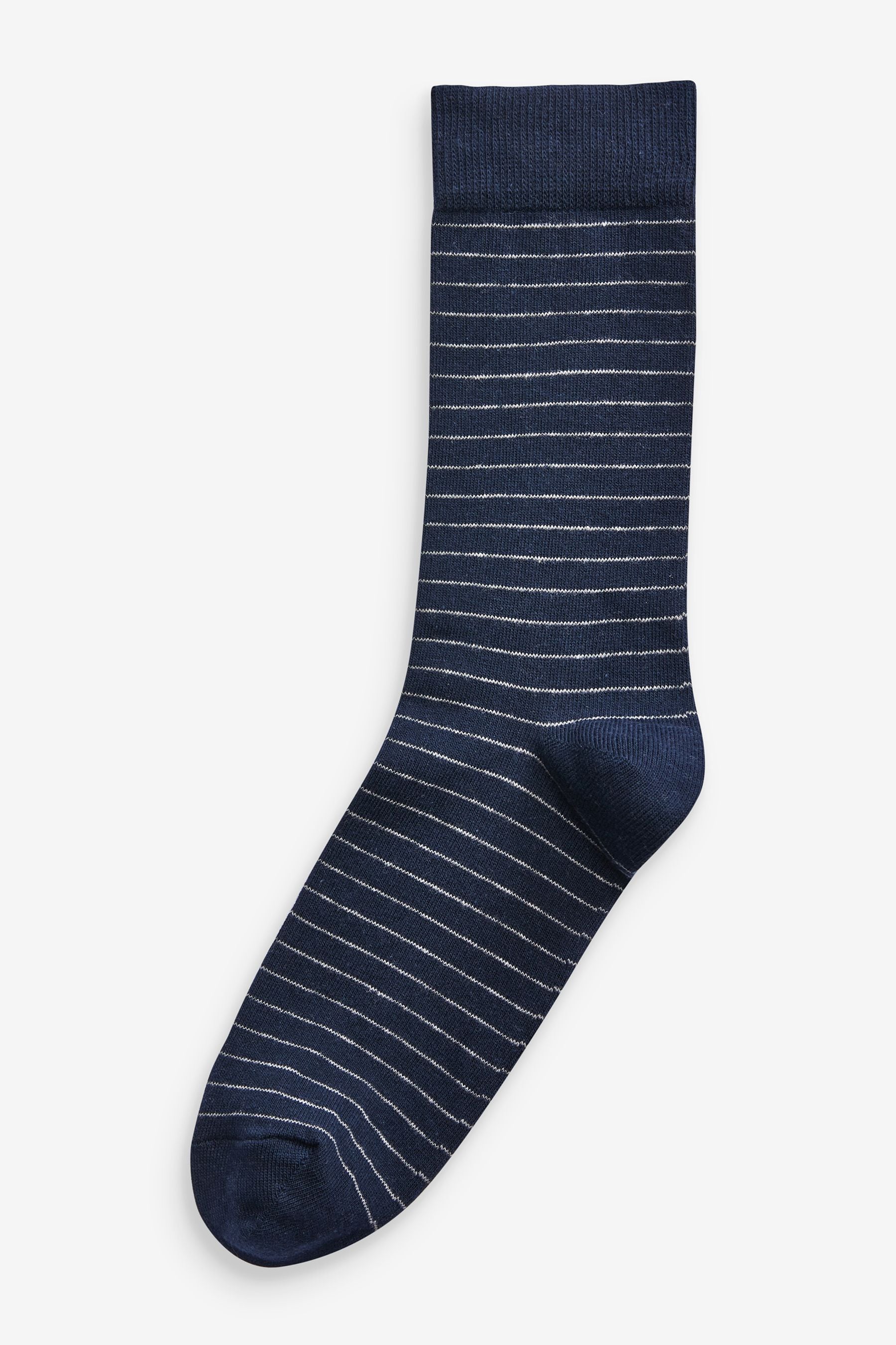 Buy Navy/Grey Pattern 7 Pack Mens Cotton Rich Socks from the Next UK ...
