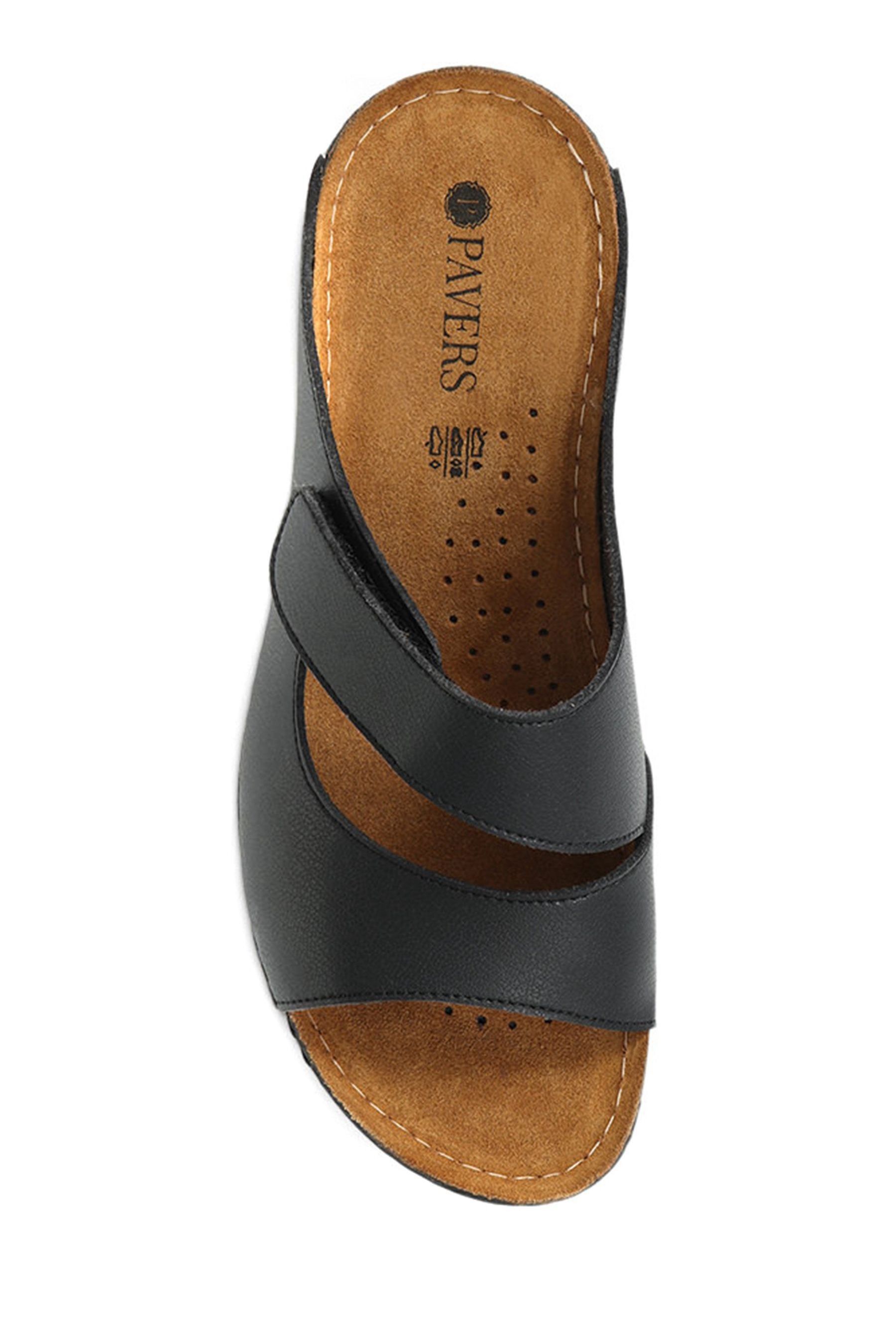 Buy Pavers Black Wide Fit Adjustable Leather Mules from the Next UK