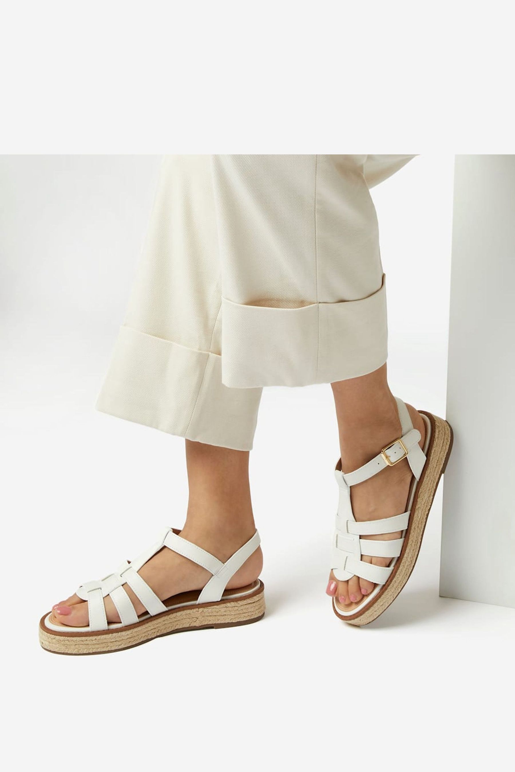 Buy Dune London White Latch Espadrille Sole Sandals from the Next UK ...