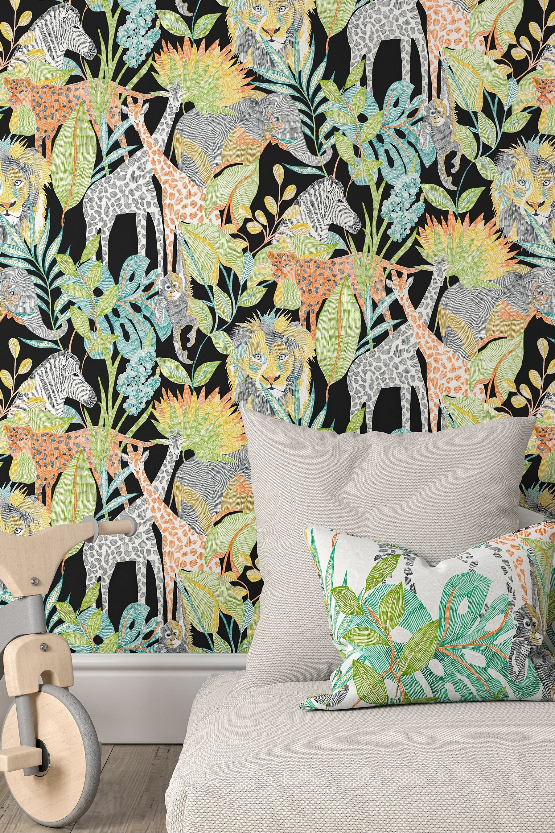 Buy Harlequin Green Into The Wild Wallpaper Children's Wallpaper from
