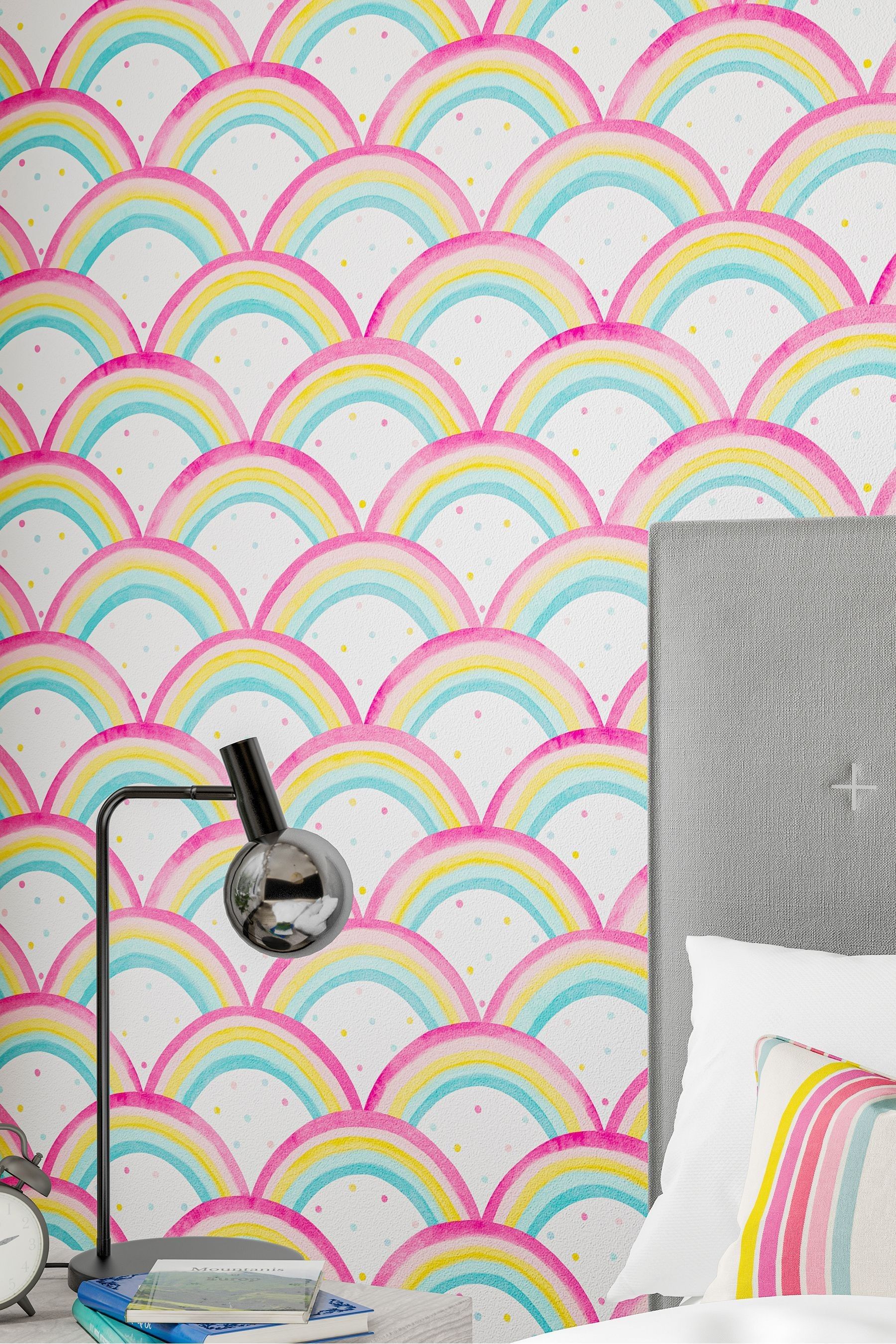 Buy Harlequin Red Rainbow Brights Wallpaper Children's Wallpaper from