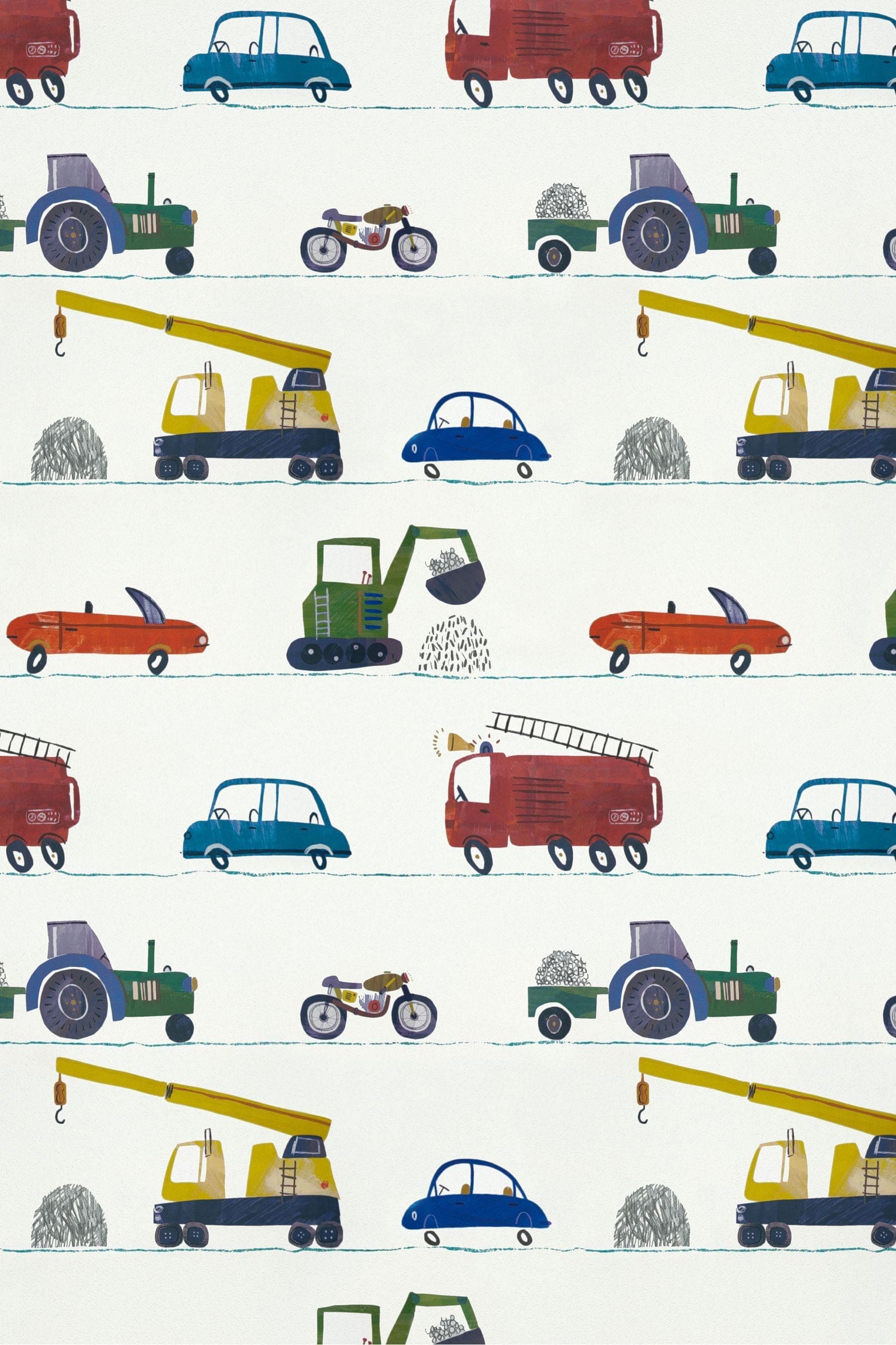 Buy Harlequin Blue Just Keep Trucking Wallpaper Children's Wallpaper