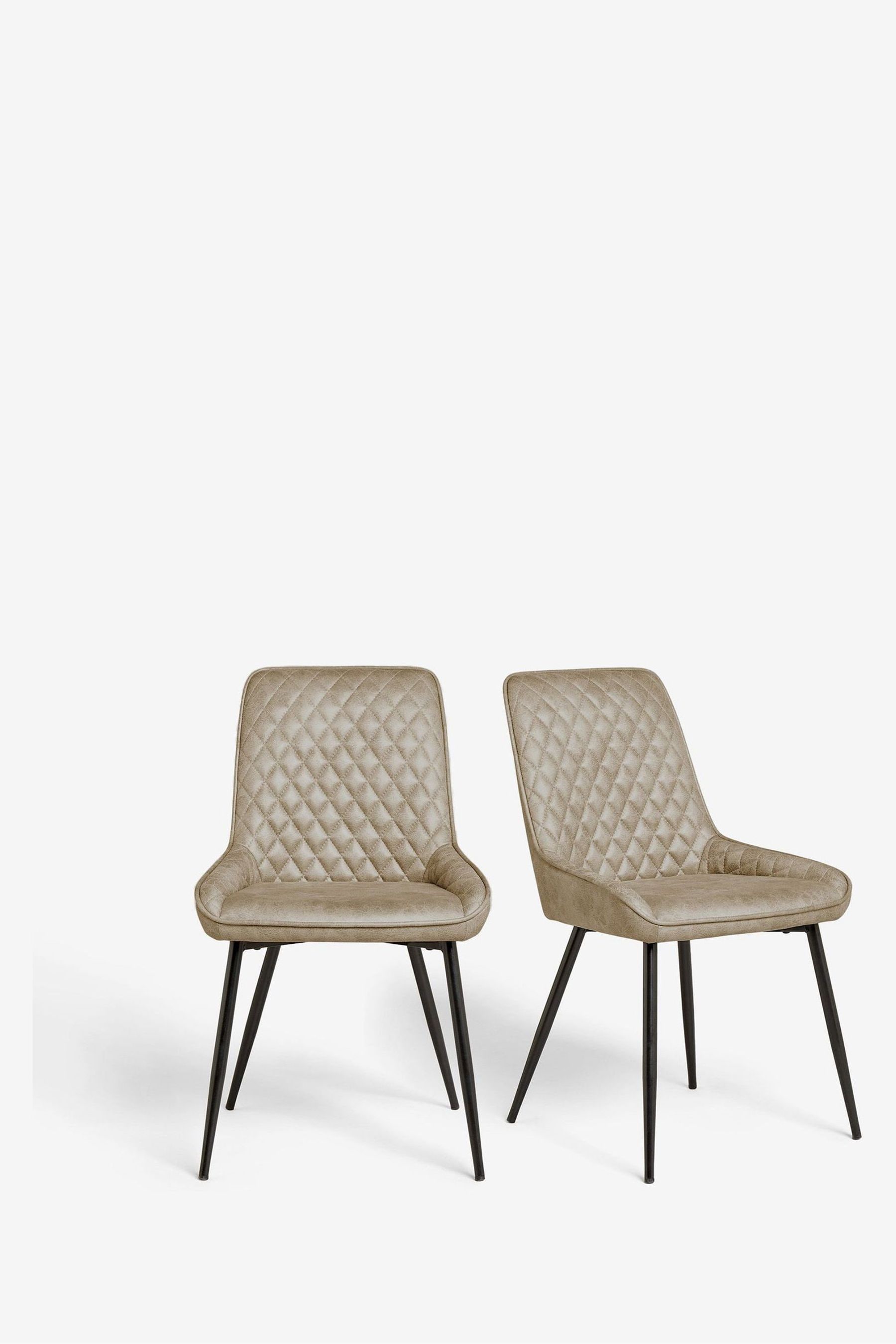 Buy Set of 2 Monza Faux Leather Mink Natural Hamilton Non Arm Dining