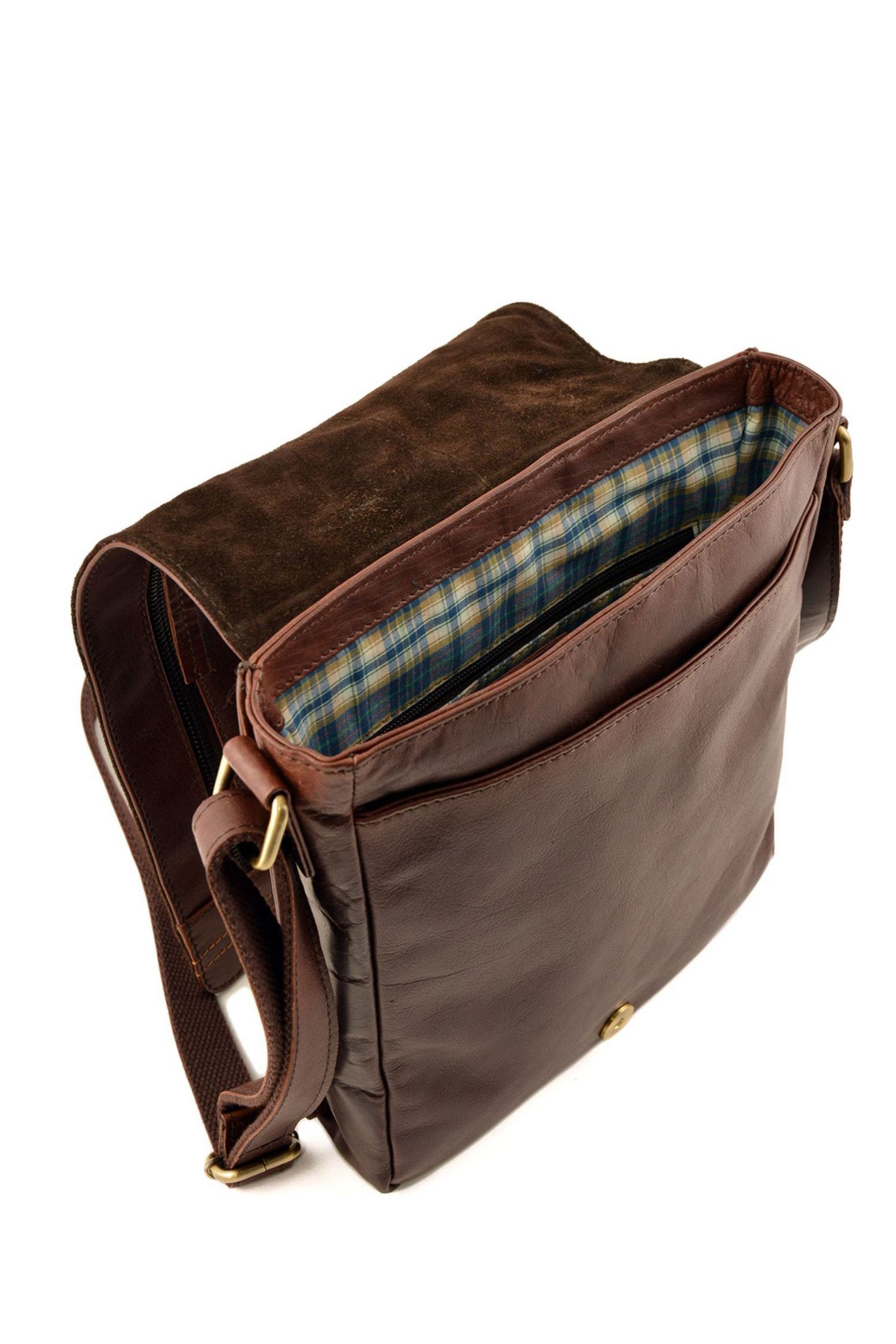 Buy Lakeland Leather Brown Medium Keswick Leather Messenger Bag from