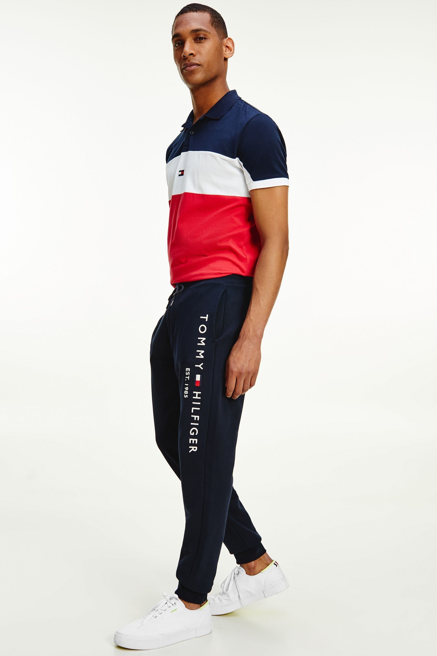 Buy Tommy Hilfiger Blue Basic Branded Sweatpants from the Next UK ...
