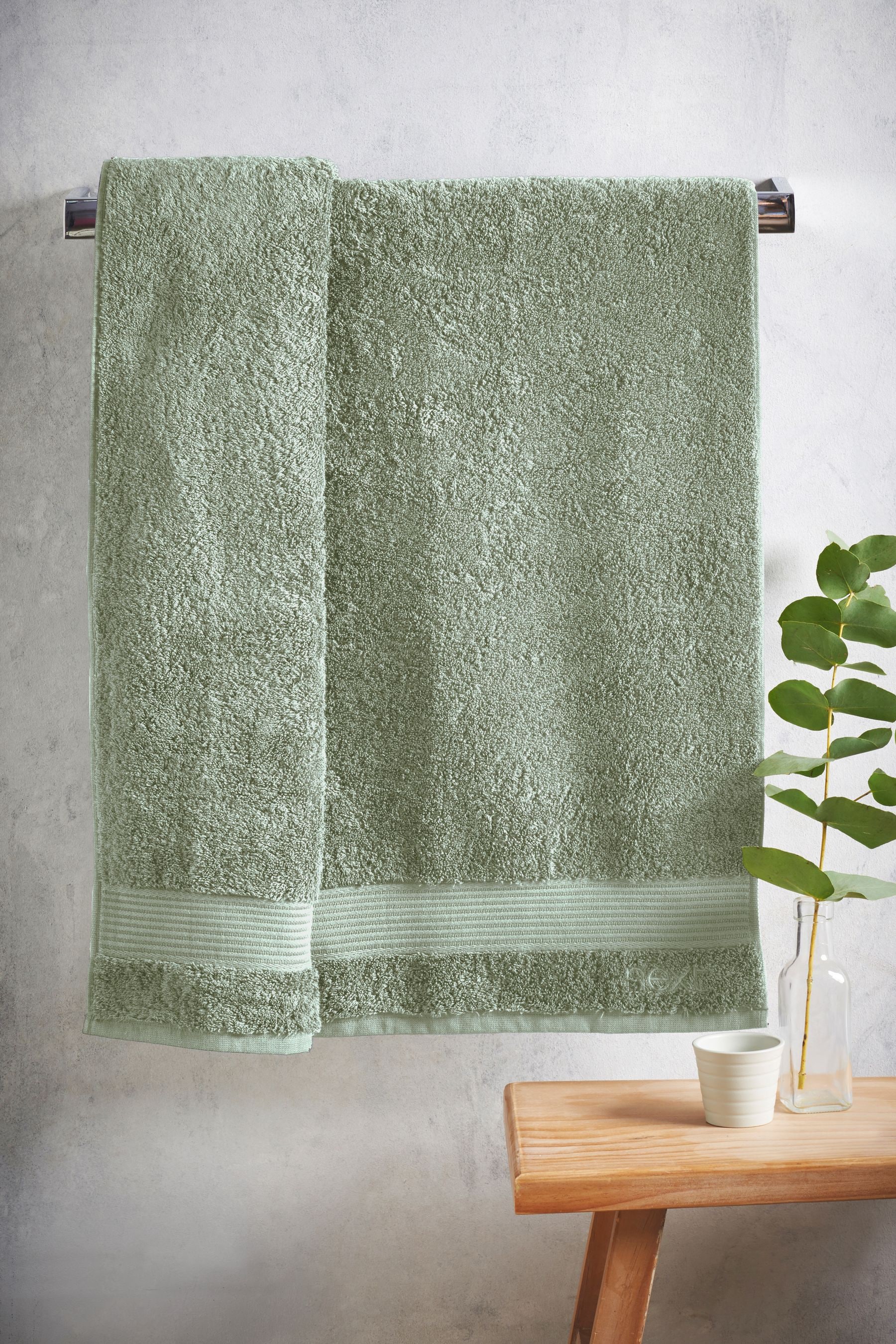 Buy Green Sage Mid Egyptian Cotton Towel from the Next UK online shop