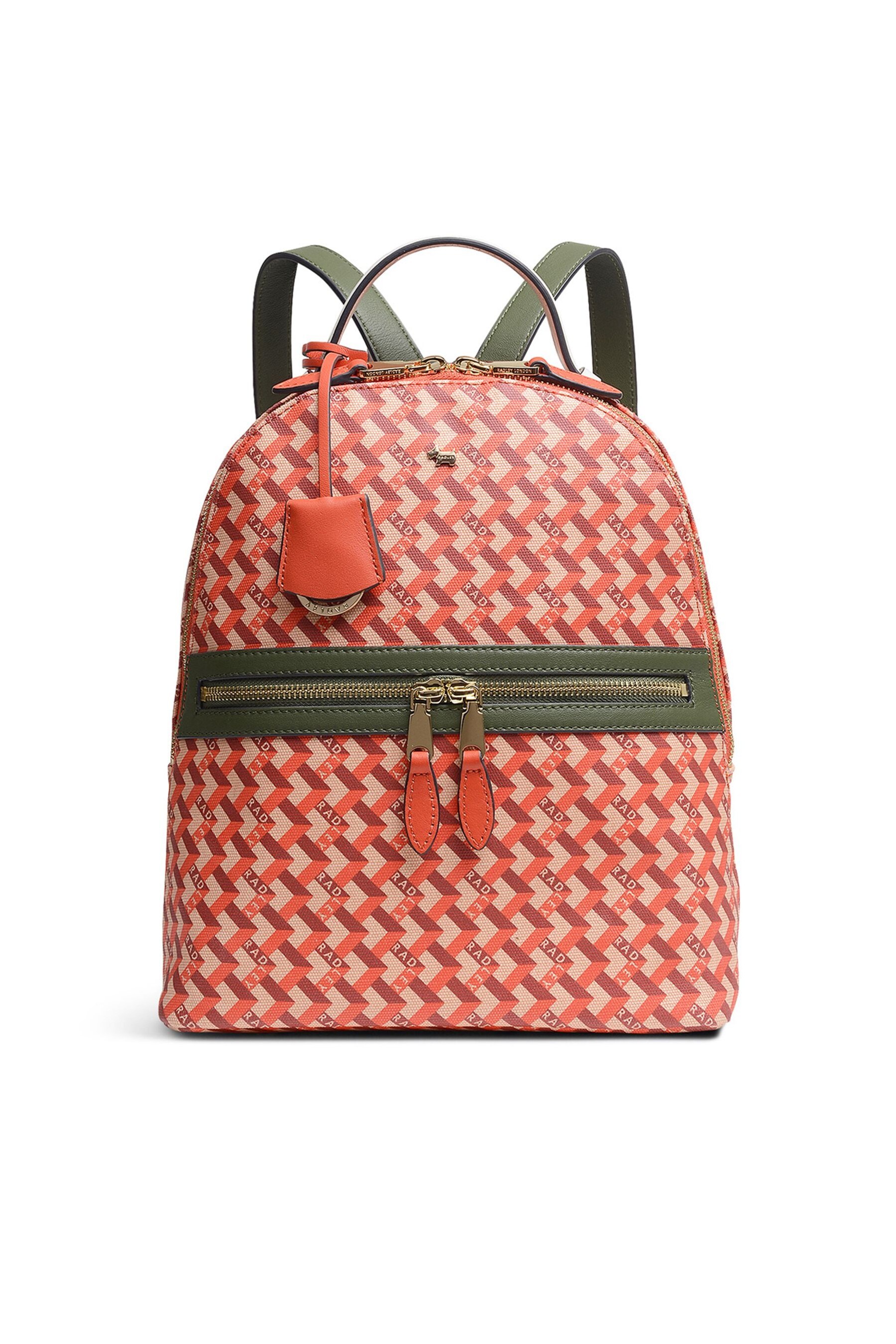Buy Radley London Geo Red Pepper Medium Zip Top Backpack from the Next UK online shop
