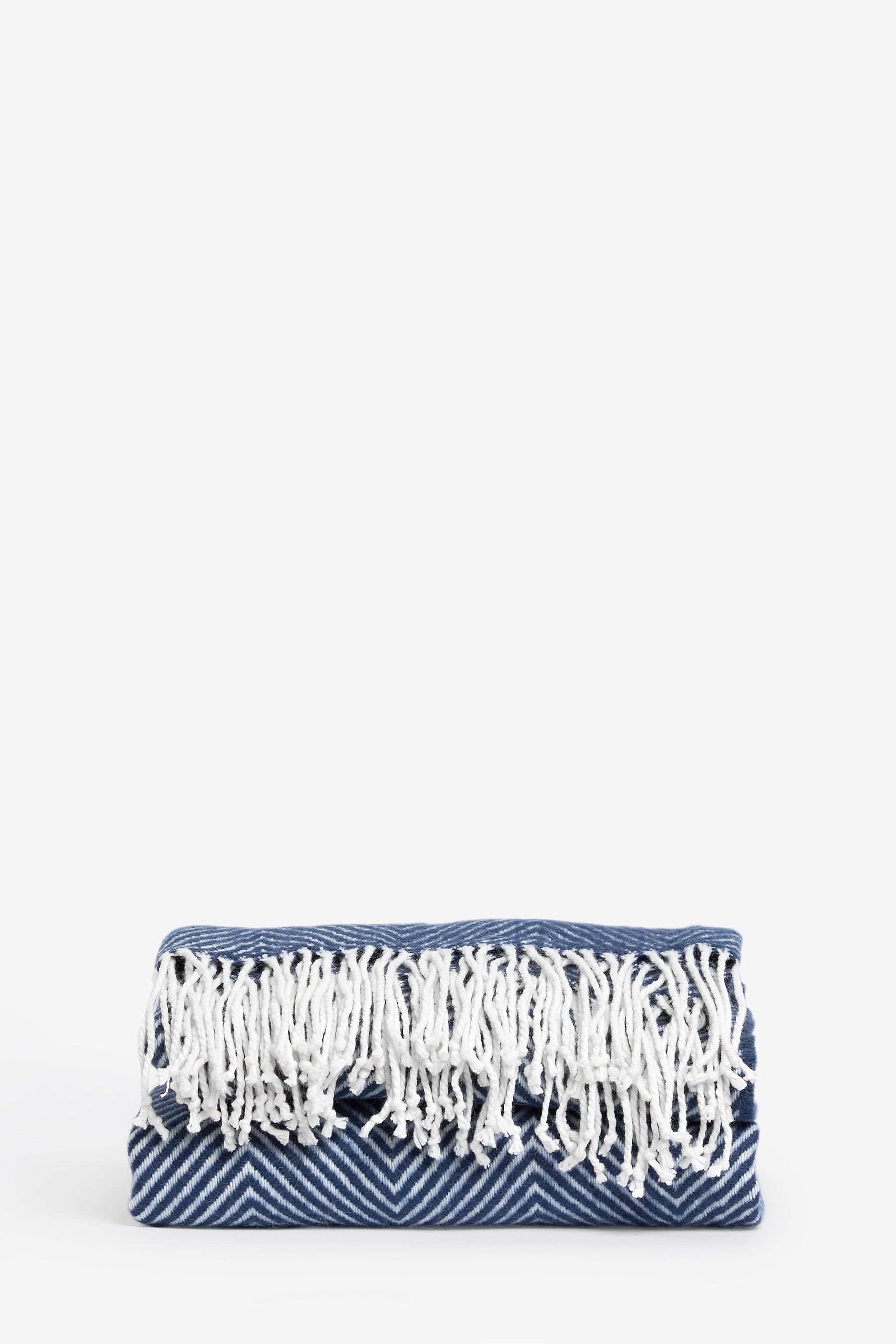 Buy Navy Blue Herringbone Throw Blanket from Next Ireland